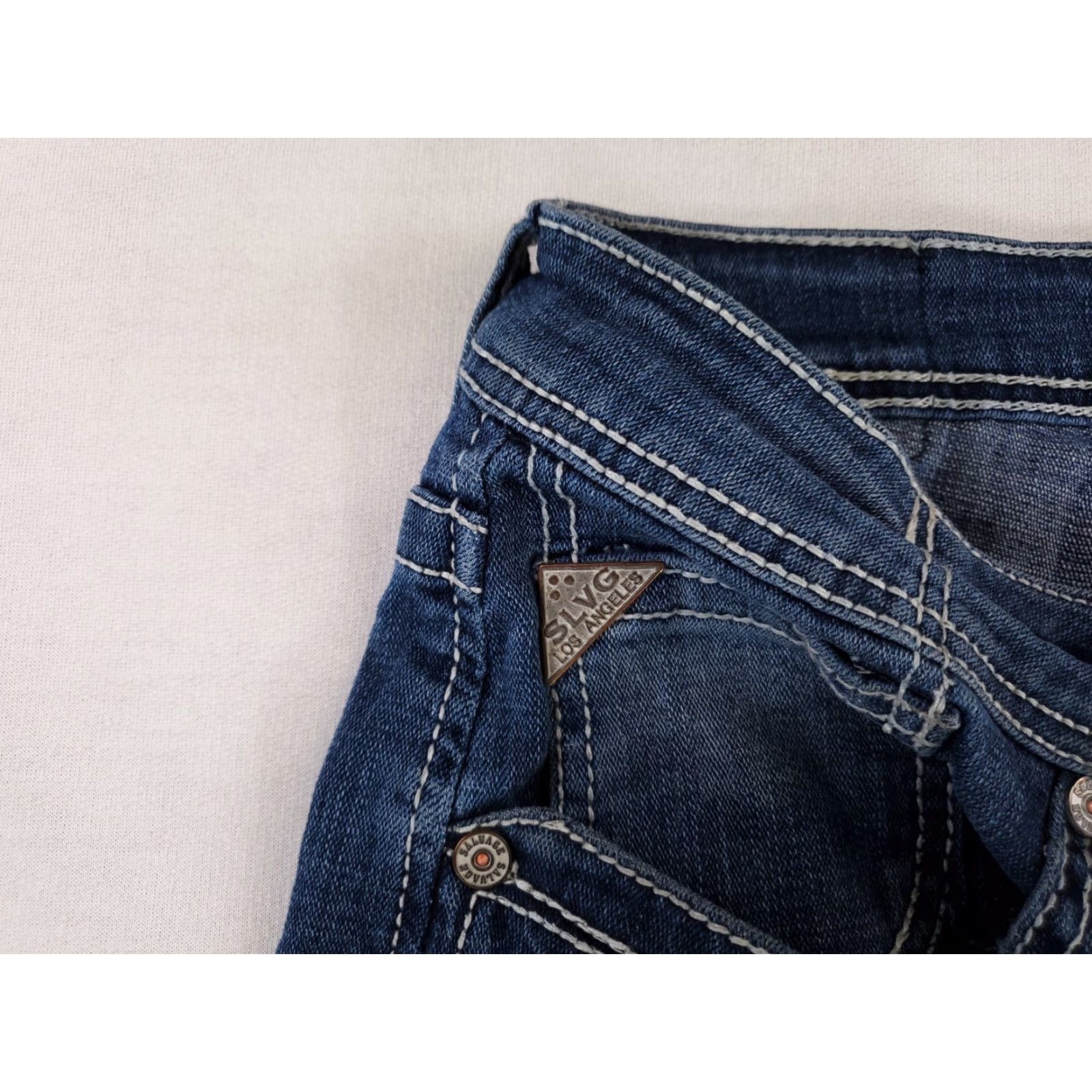 BKE VINTAGE Salvage BKE Buckle Havoc Straight Jeans Distressed Mens 34x33 Blue Size US 34 / EU 50 - 2 Thumbnail