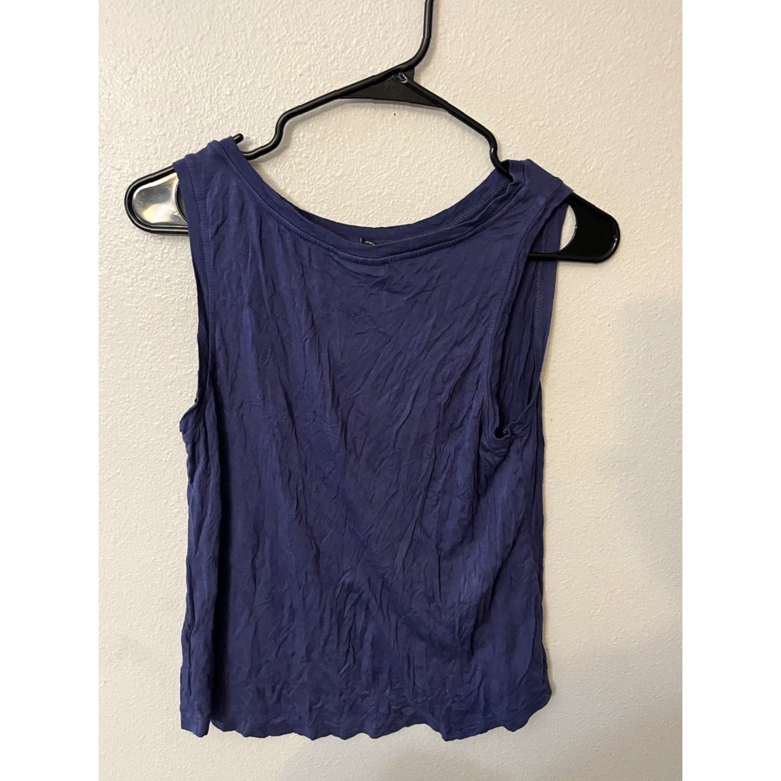 Vintage Tahari T-Shirt Womens Size S Sleeveless Blue Stretch Solid Knit Polyester Spandex Regular Size S / US 4 / IT 40 - 3 Thumbnail