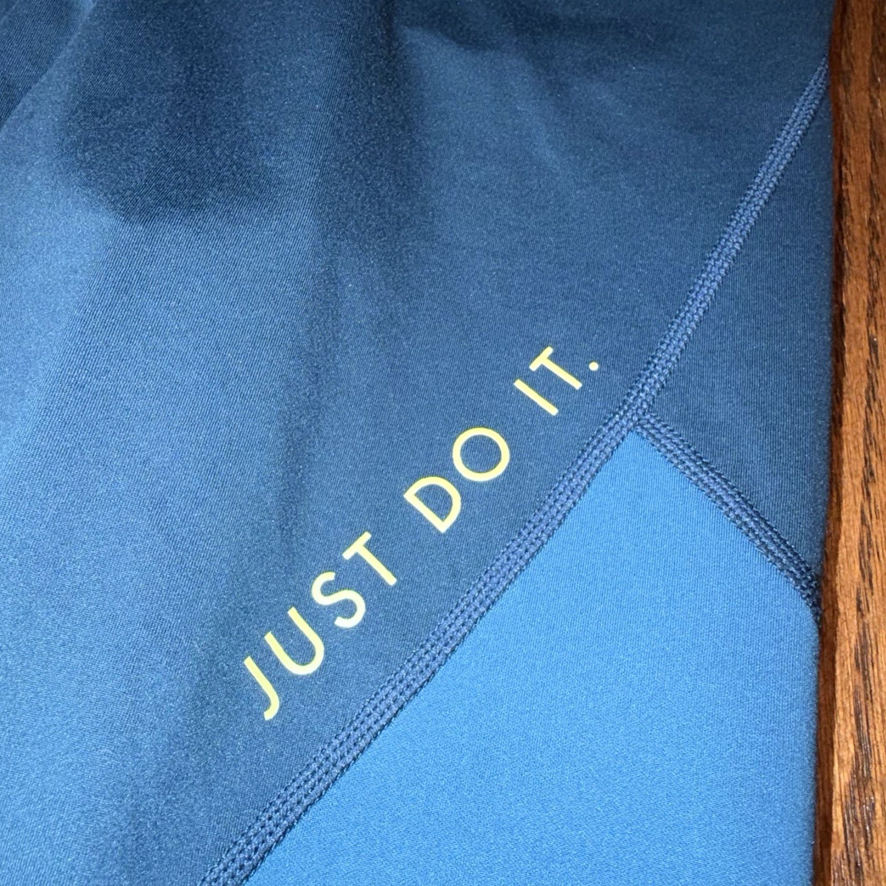 Nike Nike Colorblock Leggings Womens Small Blue Lime Just Do It CJ2450 Retro Style Size 28" / US 6 / IT 42 - 2 Thumbnail