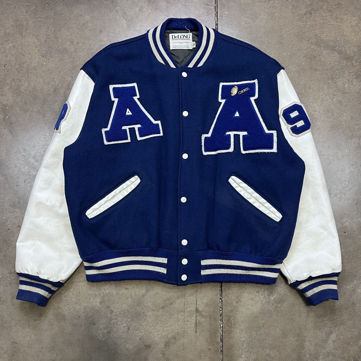 image of Delong Varsity Jackets x Varsity Jacket Vintage 90's Anamosa Varsity Letterman Jacket Bomber Boxy i