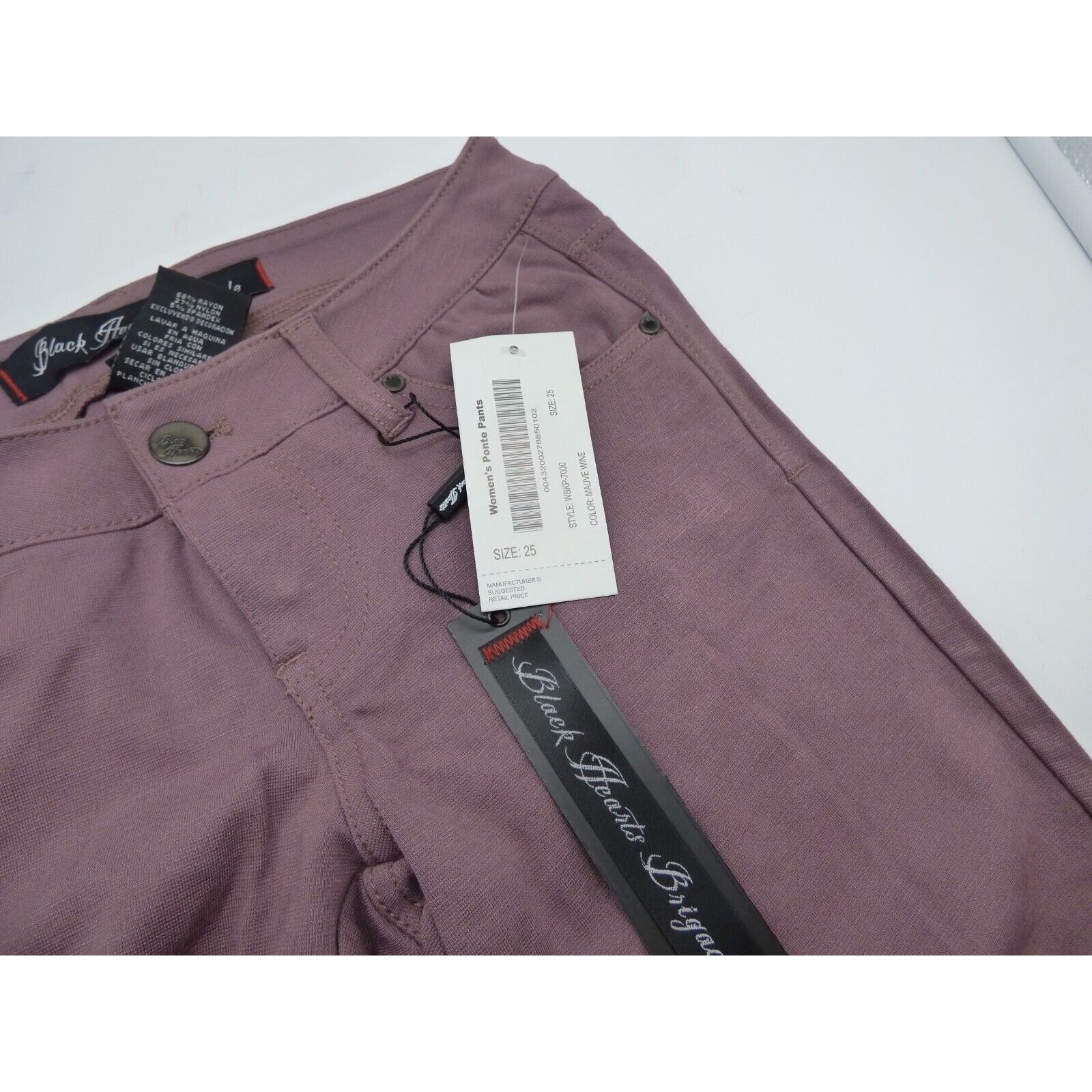 Other Black Hearts Brigade Women’s Ponte Pants, Mauve Wine, Size 2 Size 25" / US 0 / IT 36 - 2 Thumbnail