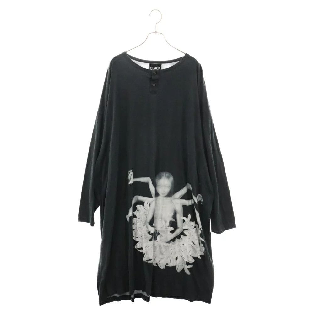 image of Black Scandal Yohji Yamamoto 20Ss Henry Long Sleeve T-Shirt, Men's (Size Large)