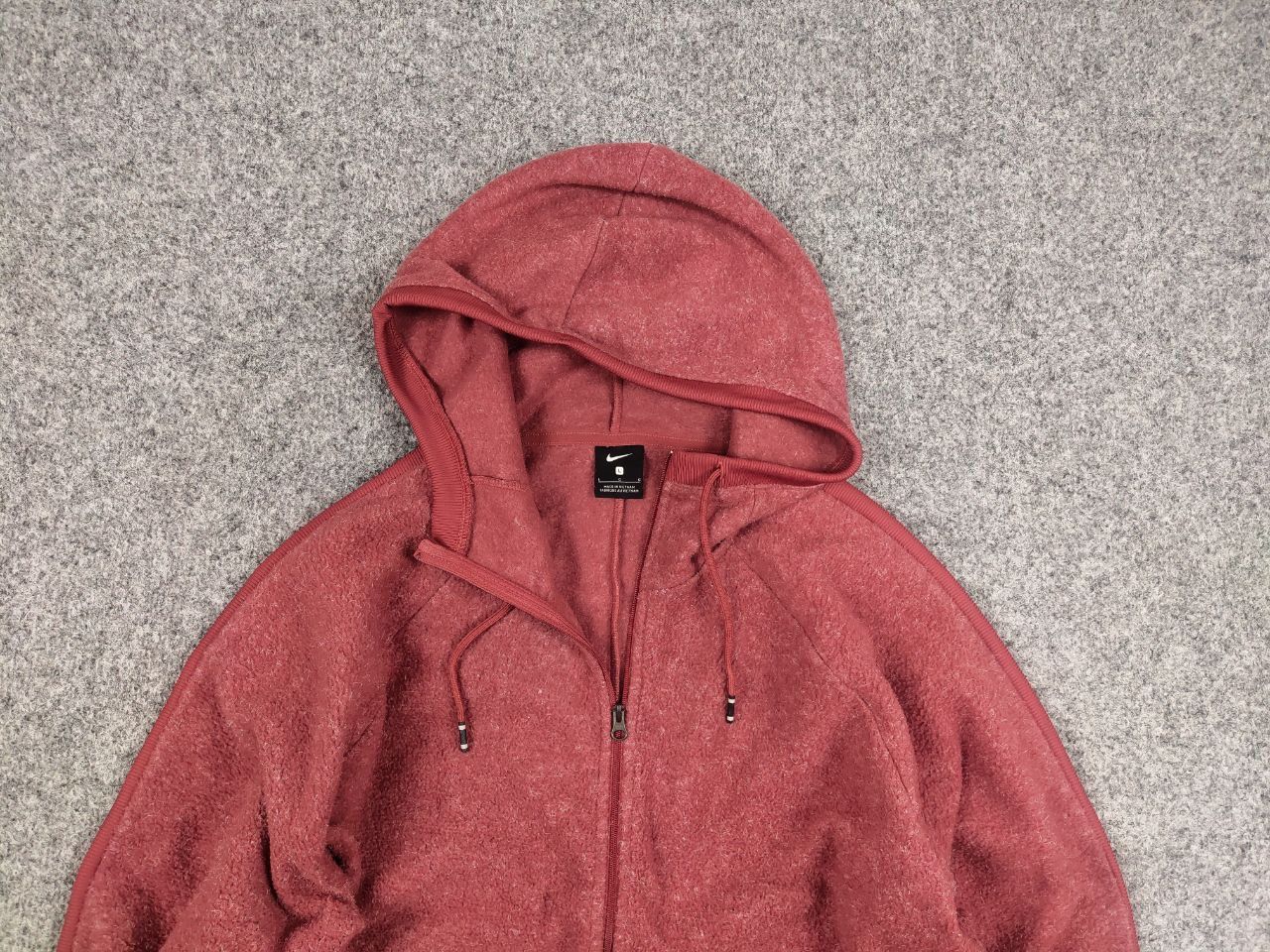 Nike Nike Fleece womens oversized zip-up burgundy Hoodie Size L / US 10 / IT 46 - 8 Thumbnail