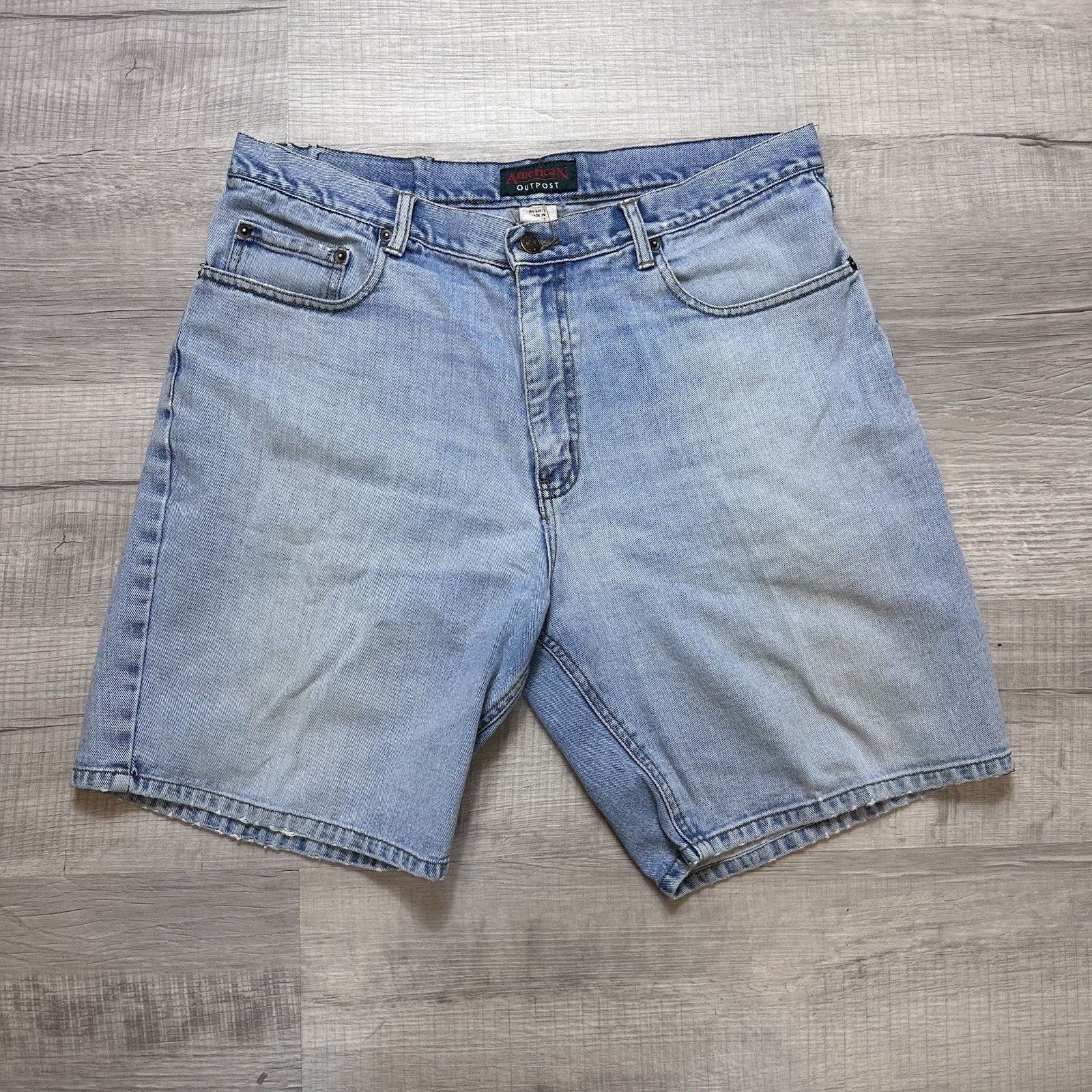 Vintage Vintage 90s American Outpost Jean Denim Shorts Jorts Sz 36 Size US 36 / EU 52 - 1 Thumbnail