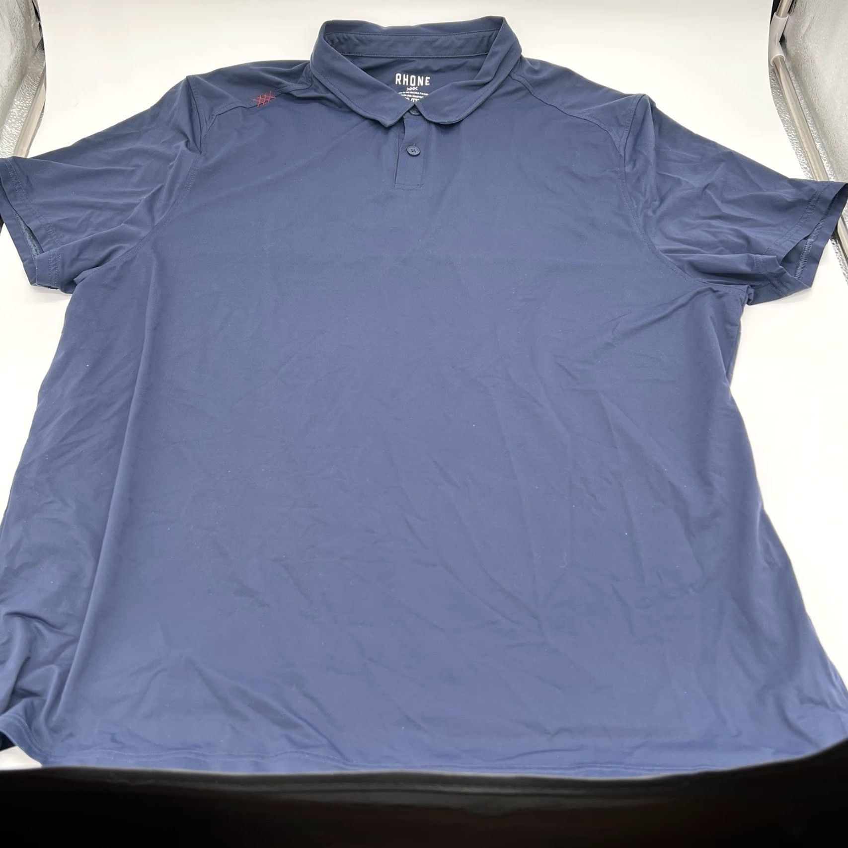 Rhone Rhone Polo Shirt Mens XXL Navy Blue Stretch Casual Preppy Golf Shirt Size US XXL / EU 58 / 5 - 2 Thumbnail