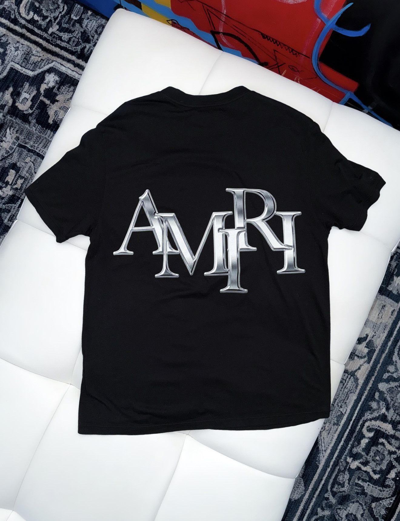 Amiri Chrome Staggered logo t shirt Size US S / EU 44-46 / 1 - 1 Thumbnail