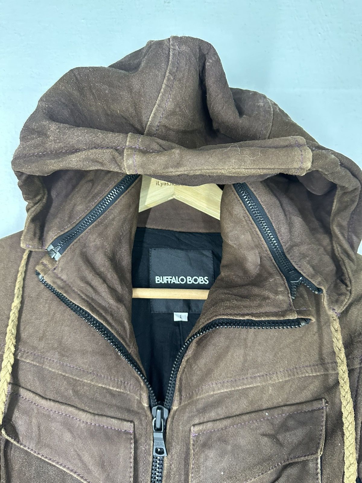 Buffalo Bobs Zipper Hoodie Leather Jacket