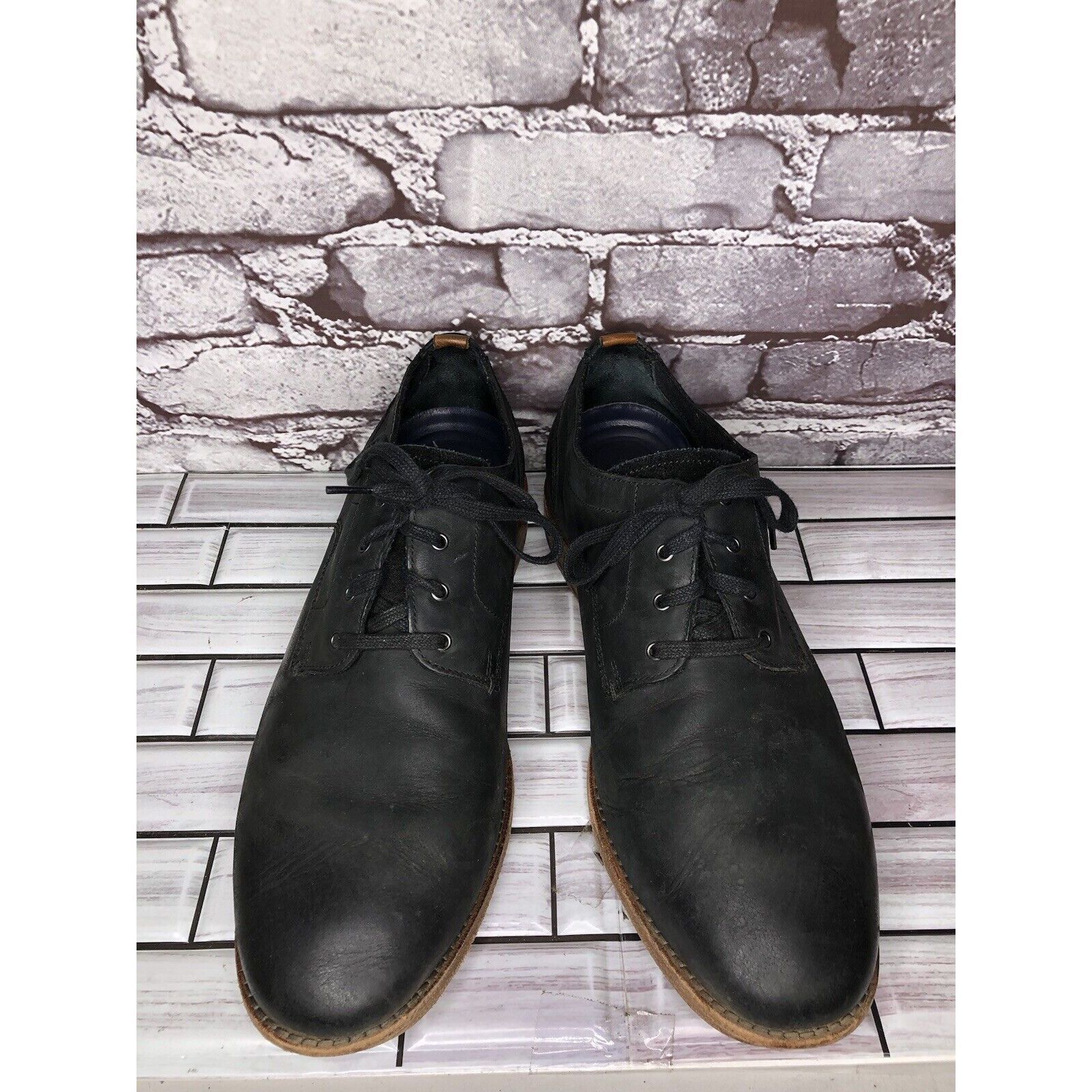 Cole Haan Cole Haan Grand Os. Black Leather Nubuck Casual Oxfords Shoe Size US 10 / EU 43 - 17 Thumbnail