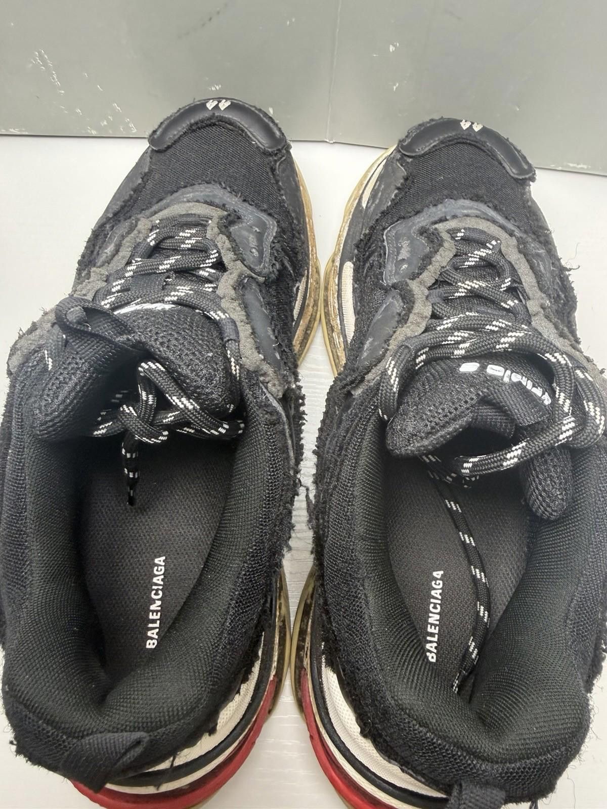 Balenciaga Limited Edition Balenciaga Triple S Black Distressed US 11 Size US 11 / EU 44 - 5 Thumbnail