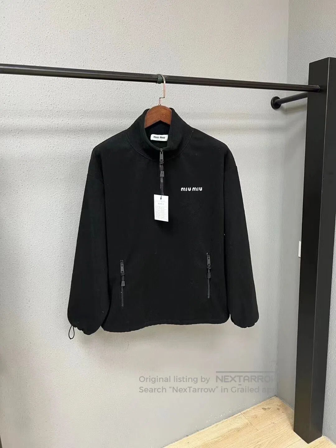 Miu Miu black fleece jacket by Miu Miu. Size XS / US 0-2 / IT 36-38 - 1 Thumbnail