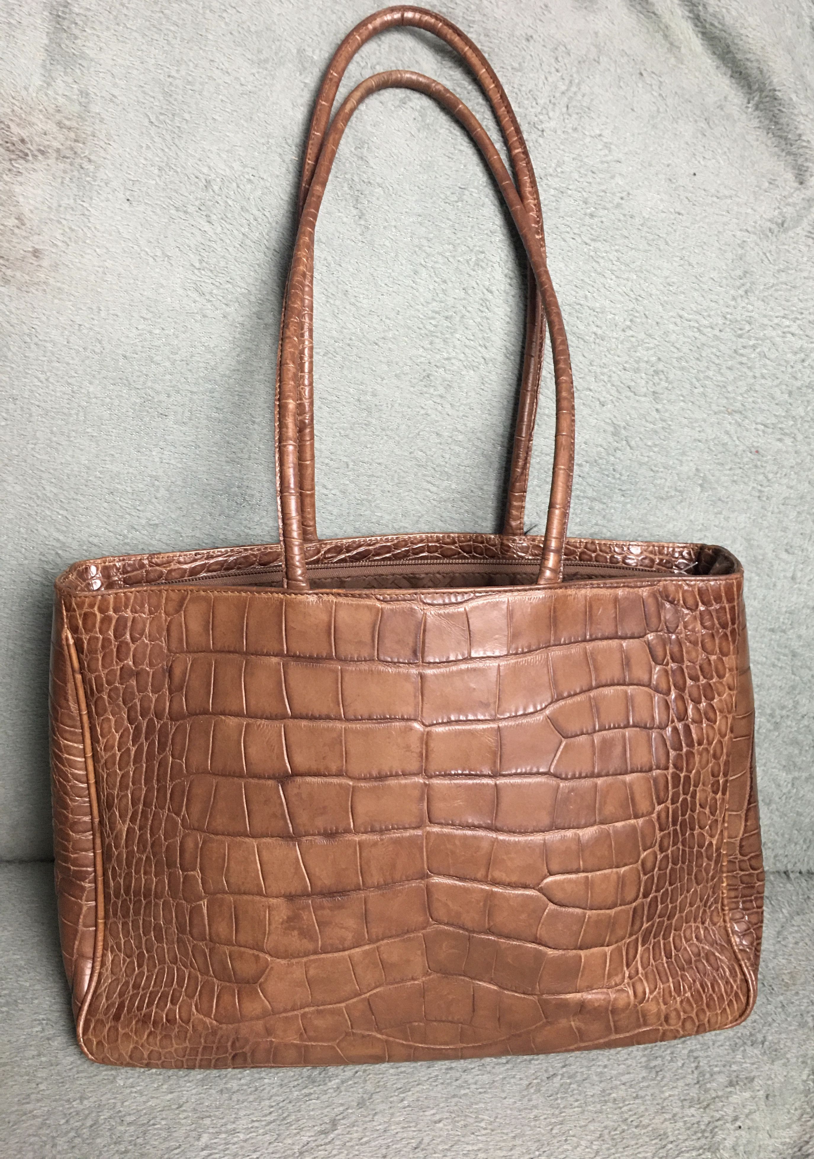 Furla Furla Leather Croco Embossed Brown Tote Bag Size ONE SIZE - 4 Thumbnail