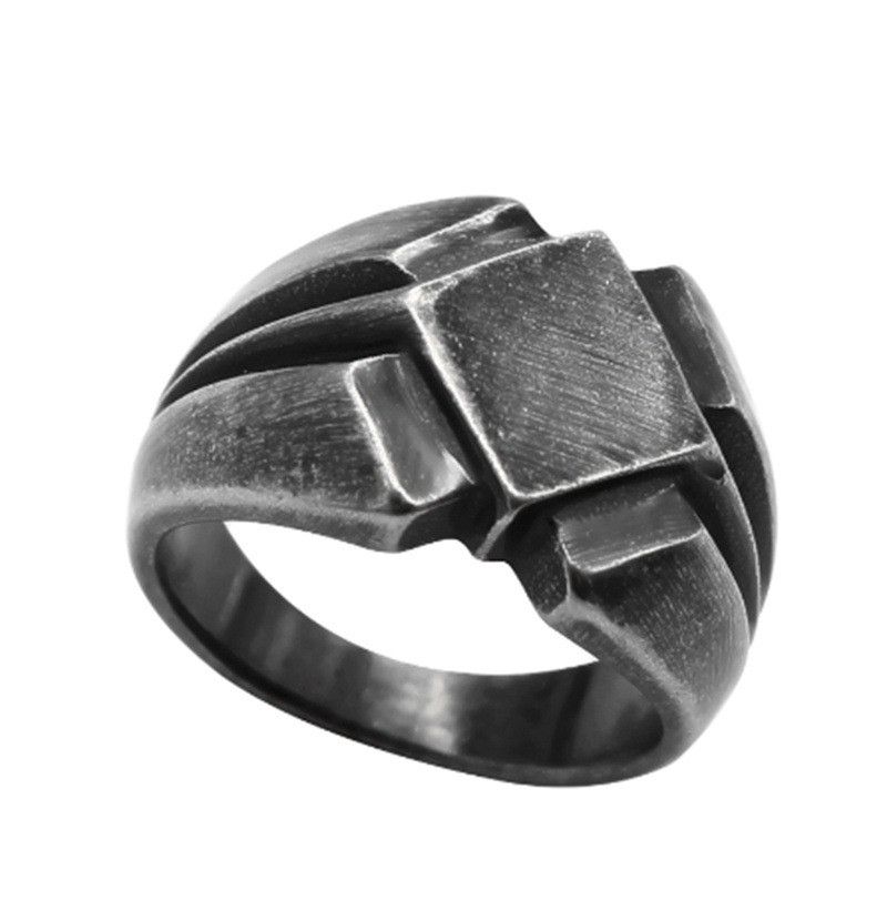 Vintage SIZE 10 Retro Punk Geometric Rhombus Ring Size ONE SIZE - 1 Thumbnail