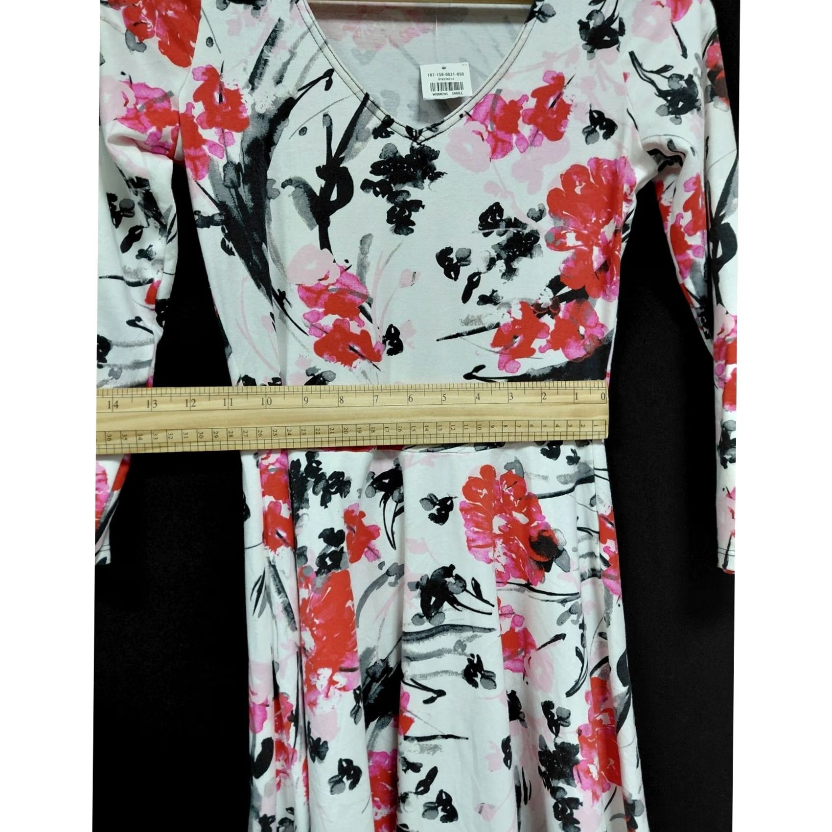 Abercrombie & Fitch Abercrombie & Fitch Floral Dress White Pink Long Sleeve Scoop Neck S Women A-Line Short Dress Size S / US 4 / IT 40 - 7 Thumbnail