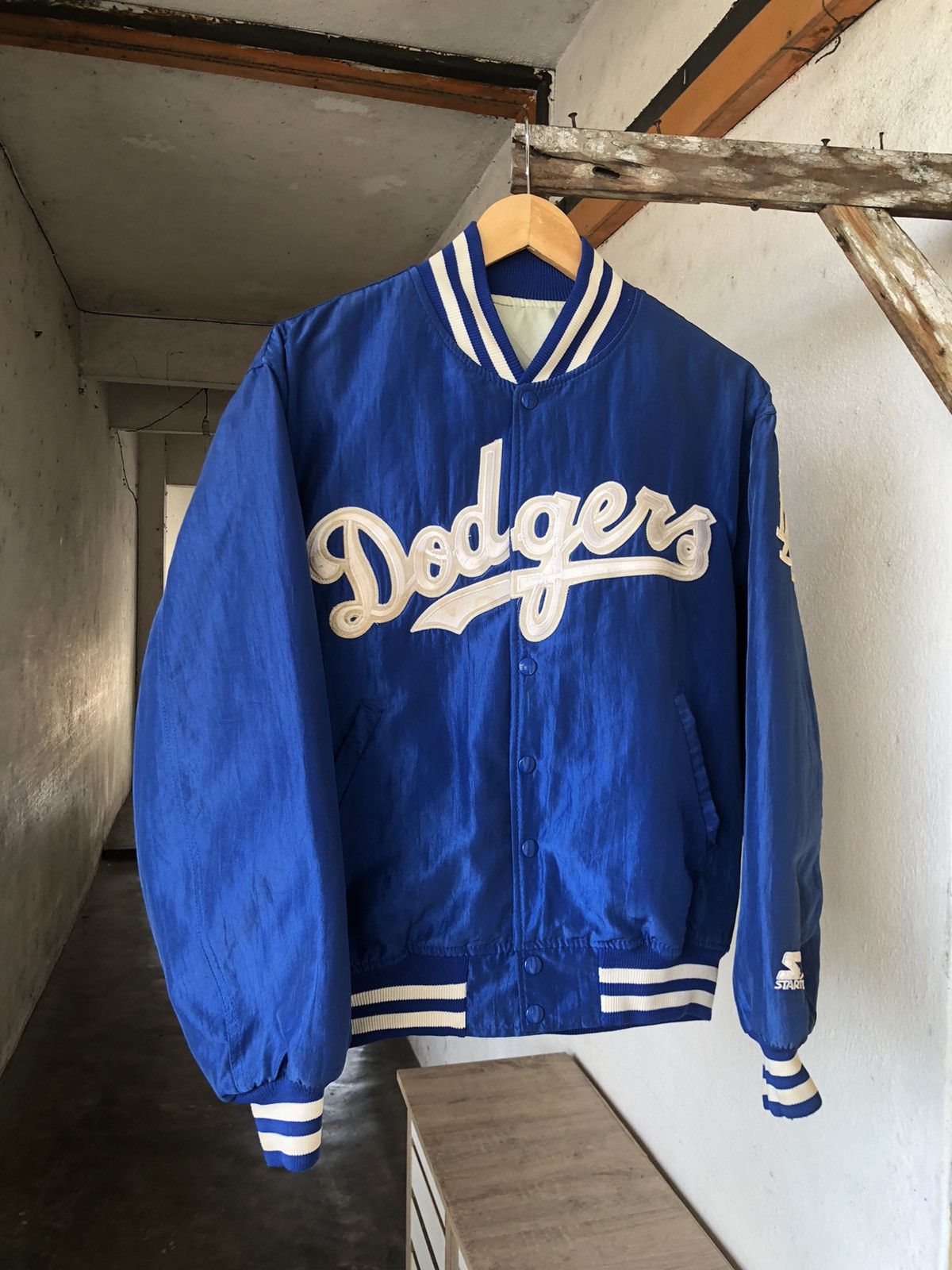 MLB Vintage 90s Dodgers MLB Nomo by Starter Bomber Jacket Size US M / EU 48-50 / 2 - 5 Thumbnail