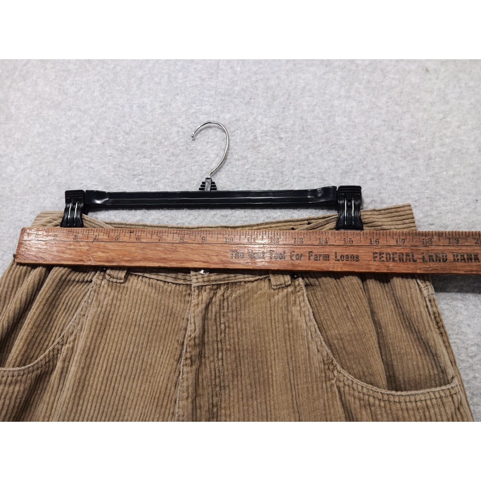 Vintage VTG On The Brink Corduroy Pants 36x32 Tan Flat Front Baggy Fit 90s Y2K Wide Leg Mens Regular Straight Size US 36 / EU 52 - 7 Thumbnail