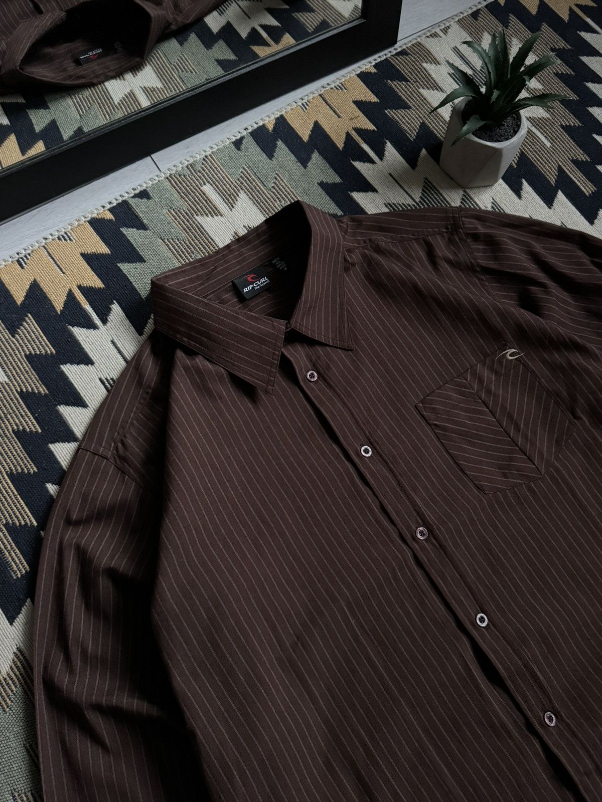 Rip Curl Vintage Rip Curl Hype Brown Stripped Button Up Shirt Size US M / EU 48-50 / 2 - 4 Thumbnail