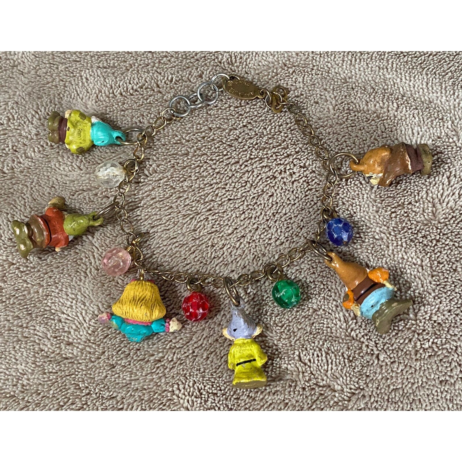 Disney 1980s Disney Vintage Antique Snow White Dwarf Charm Bracelet Size ONE SIZE - 7 Thumbnail