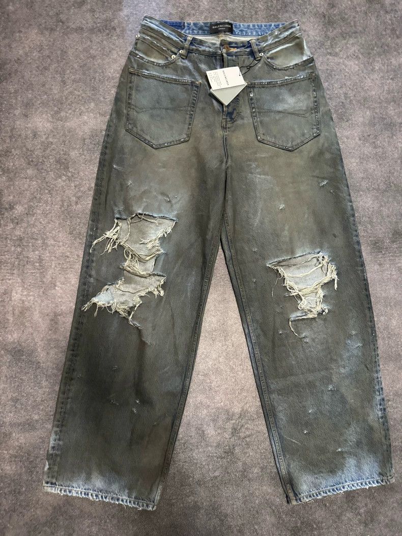 Balenciaga Balenciaga size XS Reverse pocket mud dyeing to do old kni Size US 27 - 1 Thumbnail