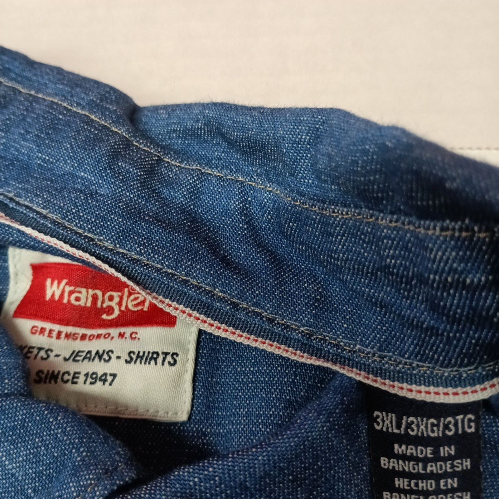 Wrangler Wrangler Cowboy Wash Snap Denim Shirt Men's Size 3XL Blue Size US XXL / EU 58 / 5 - 3 Thumbnail