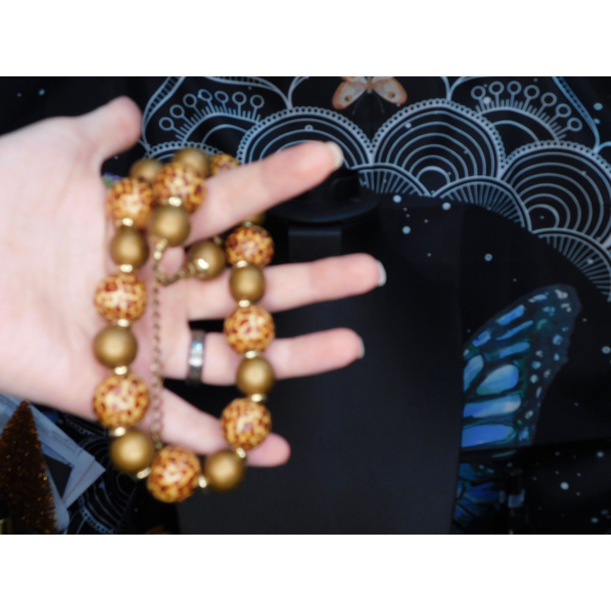 Other Vintage Wooden Leopard Print Painted Beaded Necklace Size ONE SIZE - 5 Thumbnail