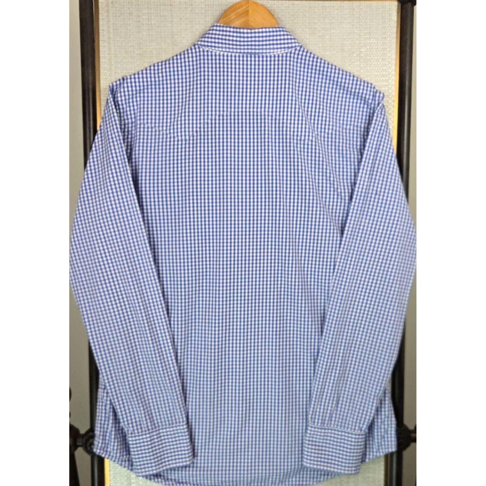 Tecovas Tecovas Austin TX Mens Shirt Long Sleeve Western Pearl Snap Cotton Blue/White Gingham Check Size US M / EU 48-50 / 2 - 5 Thumbnail