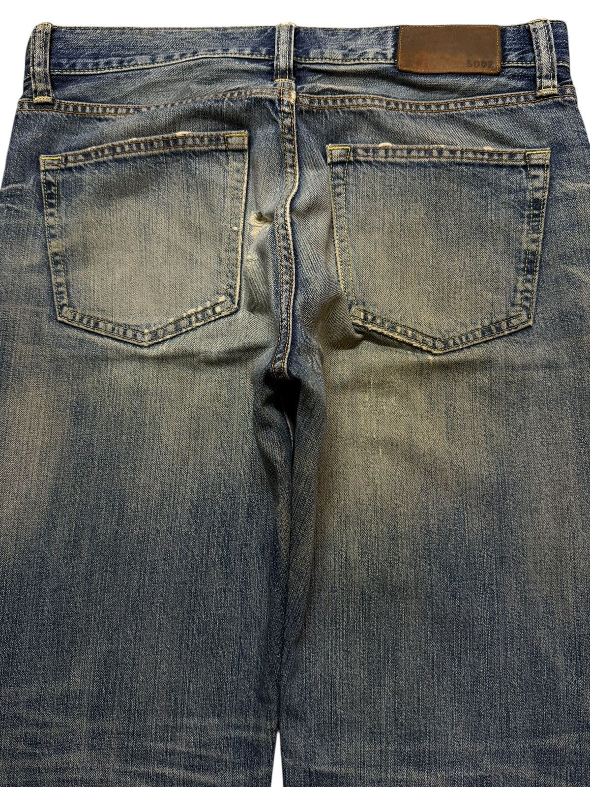 Uniqlo Vintage Y2K Uniqlo Mud Wash Whiskers Distress Wide Leg Loose Size US 34 / EU 50 - 5 Thumbnail