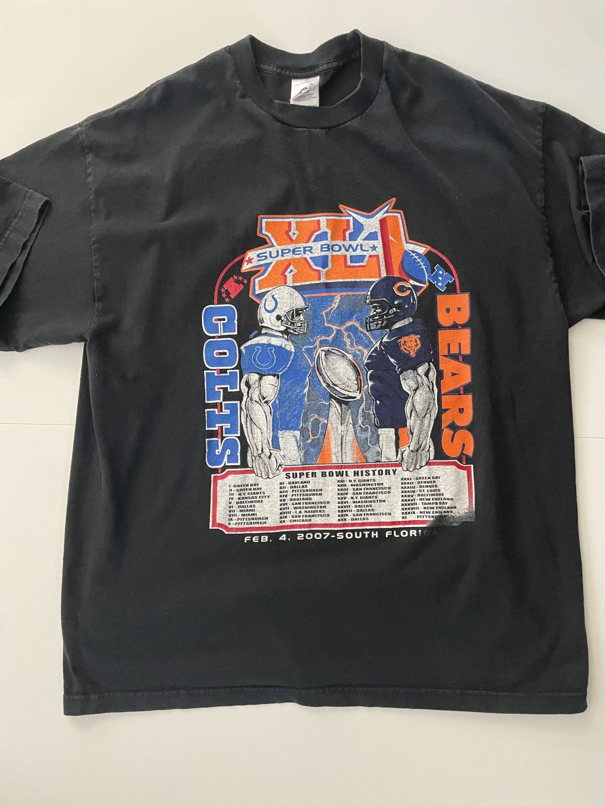 NFL × Vintage Vintage NFL Super Bowl XLI History T-Shirt Size US XL / EU 56 / 4 - 1 Thumbnail