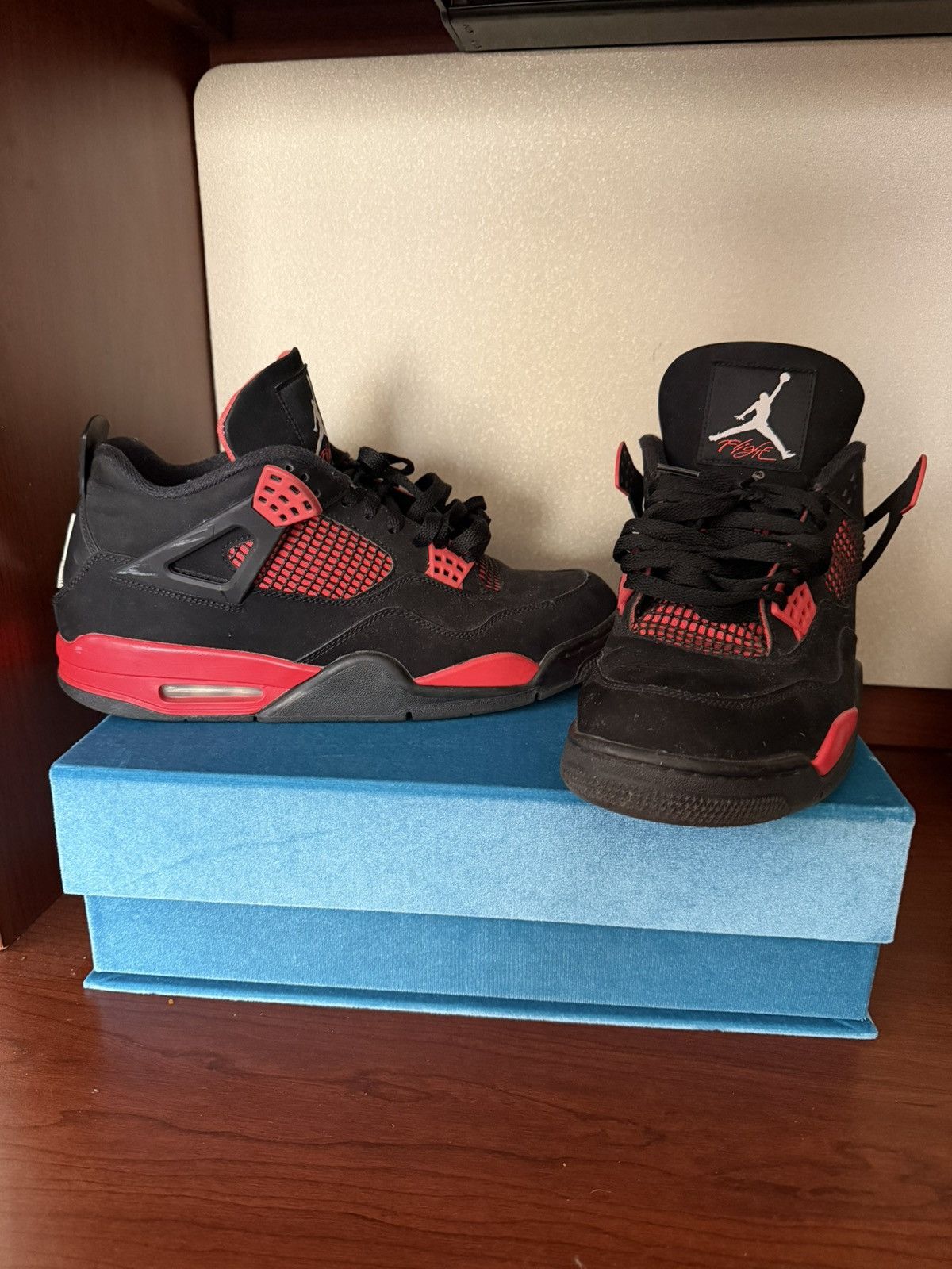 Jordan Brand Air Jordan Red Thunder 4 Size US 11.5 / EU 44-45 - 1 Thumbnail