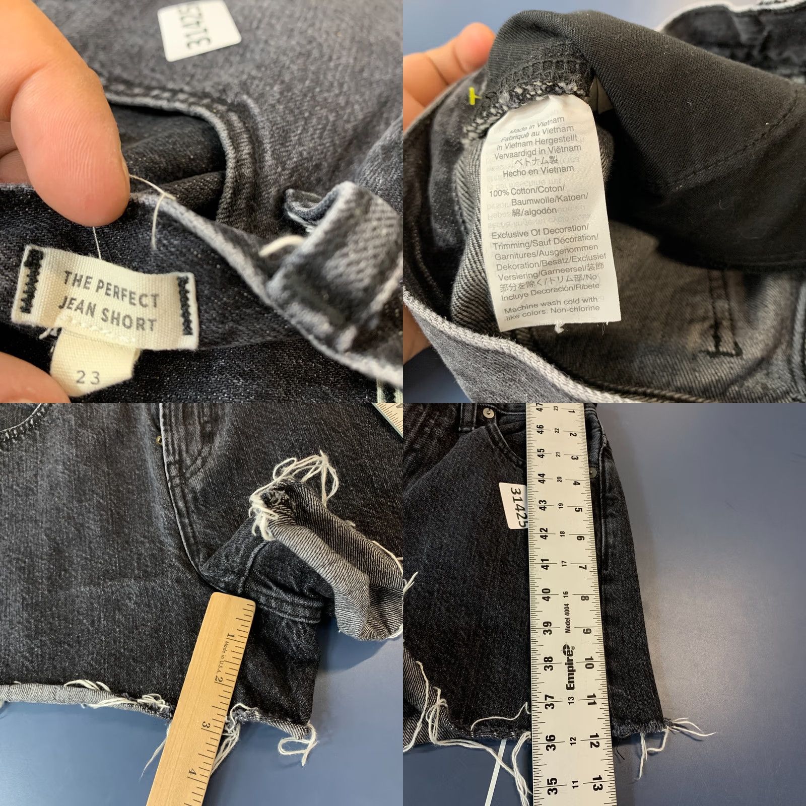 Madewell Madewell Black Denim Cut Off Perfect Jeans Shorts WOmens Size 23 Fits 24x3 Size 40" / US 18 - 8 Thumbnail