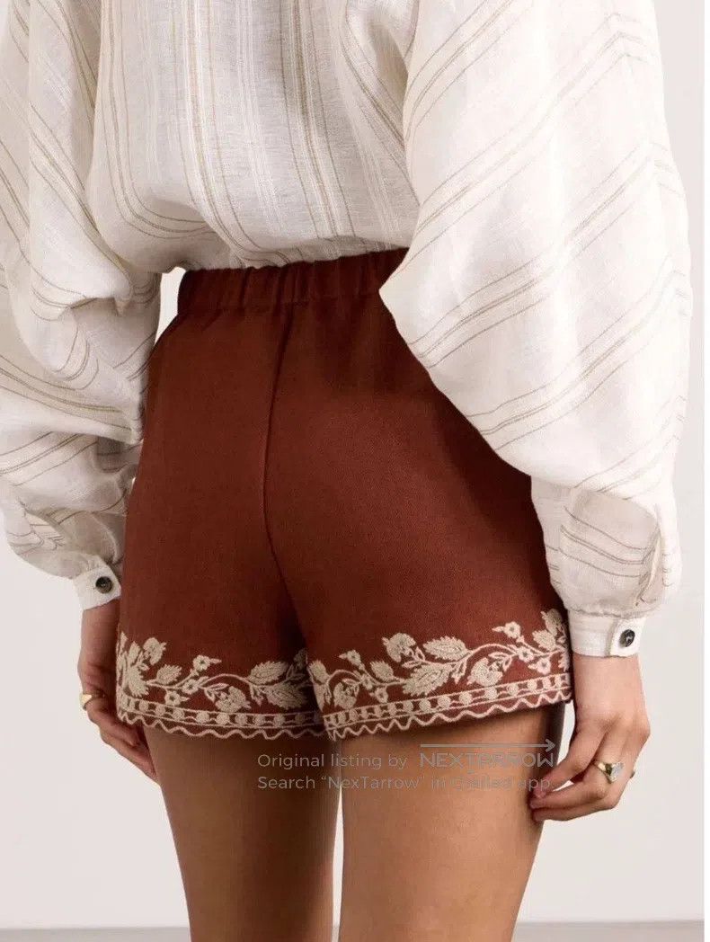 Loro Piana Loro Piana Linen embroidered shorts and linen top Size M / US 6-8 / IT 42-44 - 2 Thumbnail