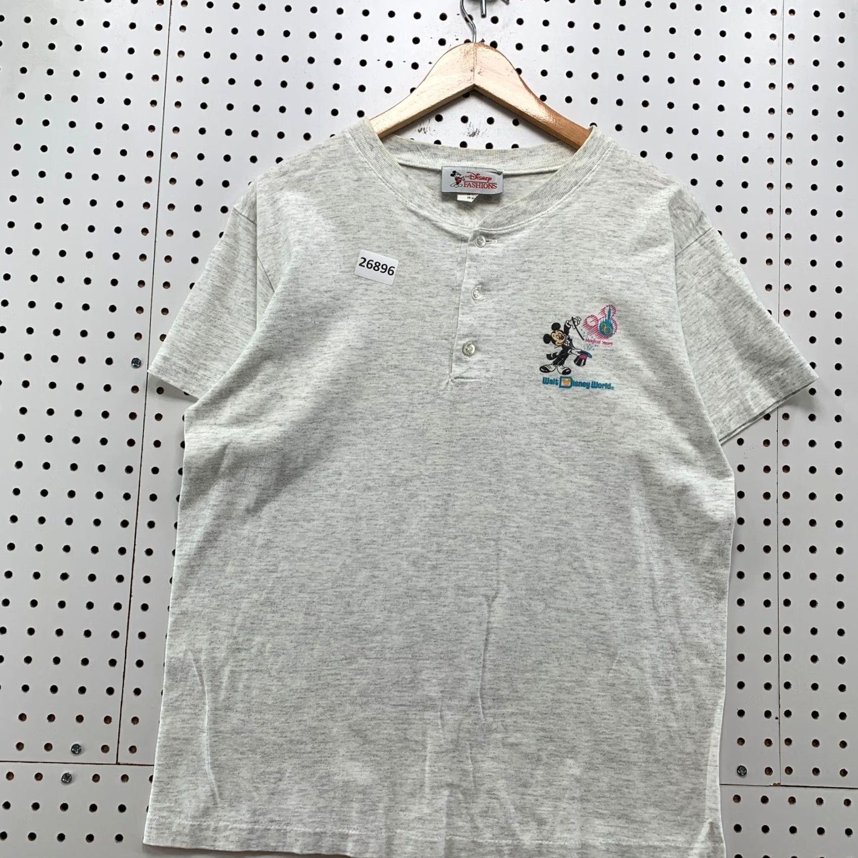 Disney Vintage 90s Disney Henley Shirt Gray Single Stitch 20th Anniversary Small 21x26 Size US S / EU 44-46 / 1 - 2 Thumbnail