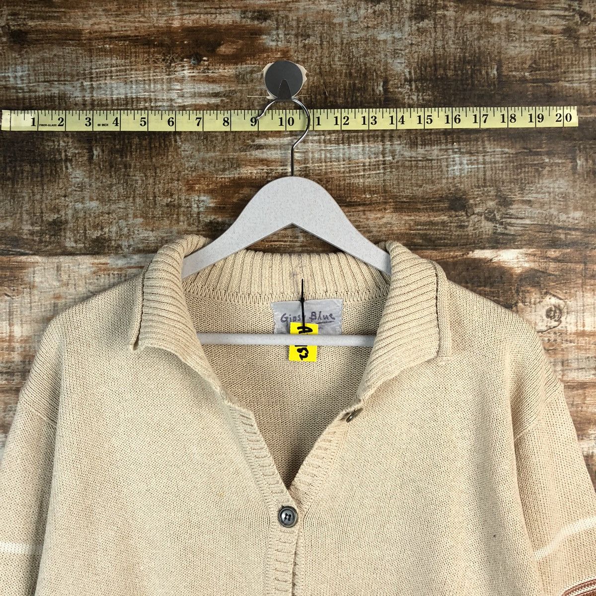 Japanese Brand Gispy Blue Cream Cardigan vintage Knitwear #A1952 Size US M / EU 48-50 / 2 - 4 Thumbnail