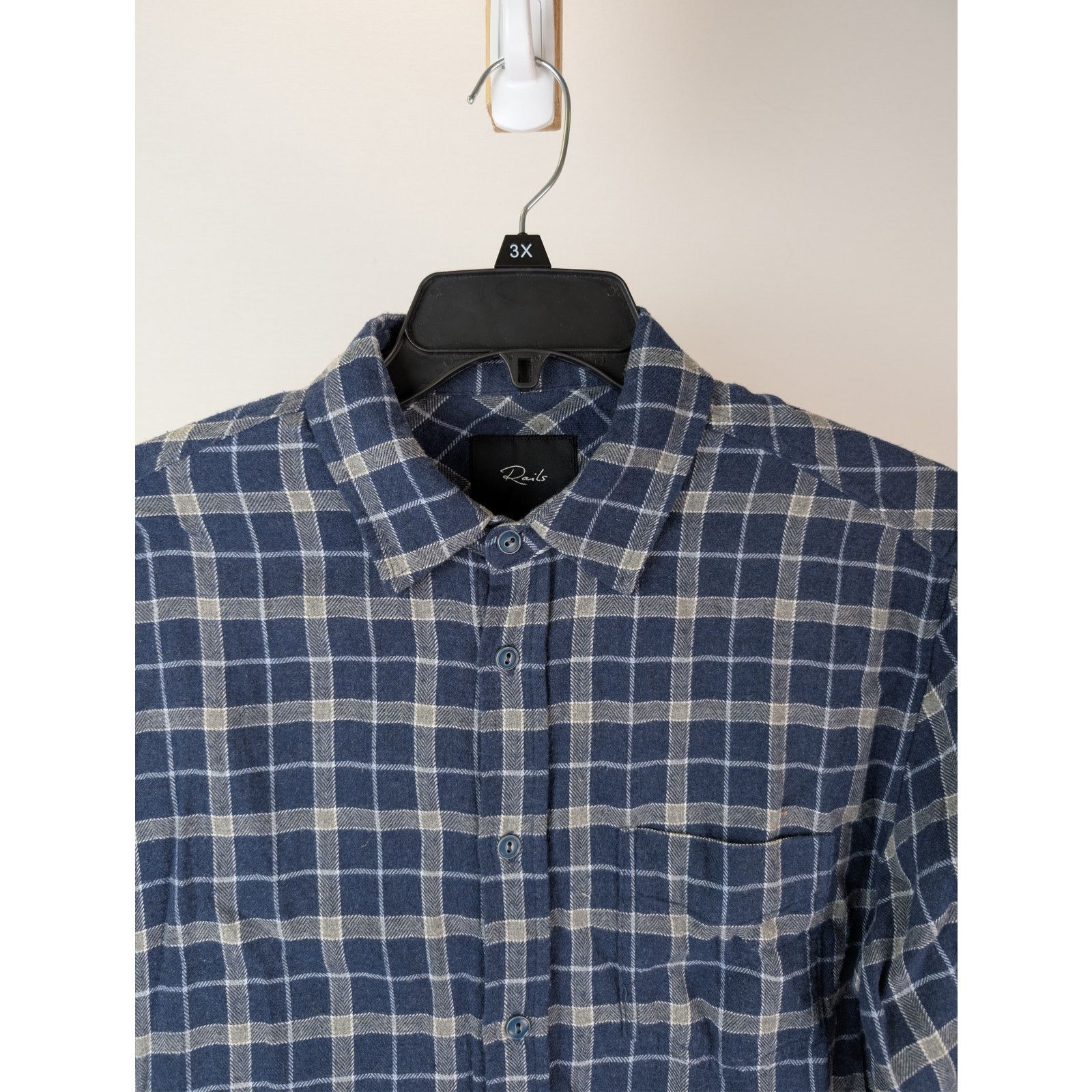 Rails o1rshd1 CC20 Checked Lennox Button up Shirt in Blue/Grey Size US M / EU 48-50 / 2 - 6 Thumbnail