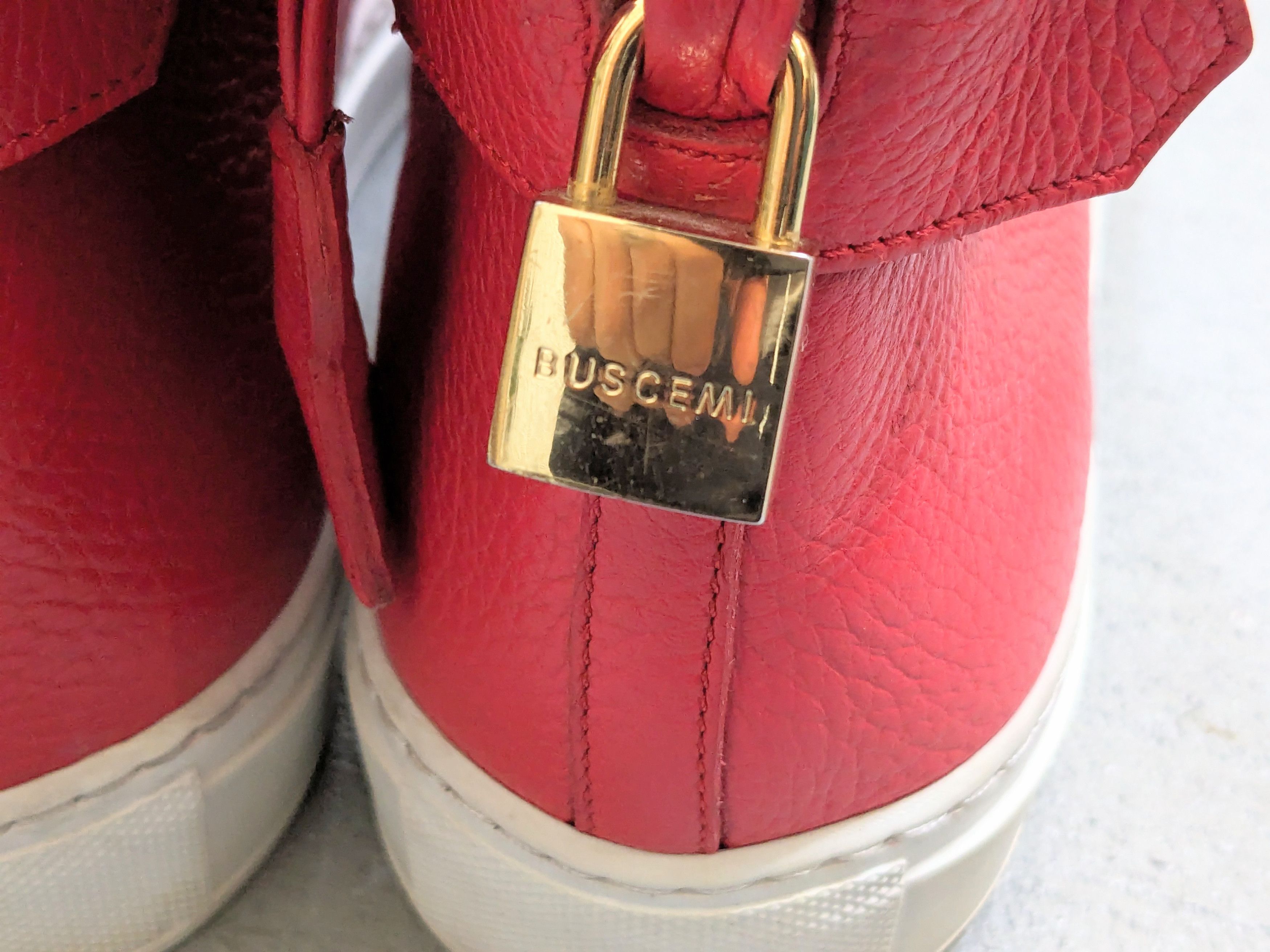 Buscemi Buscemi 100 MM Red Leather Italy Size 12 45 Sneakers Gold Size US 12 / EU 45 - 17 Thumbnail
