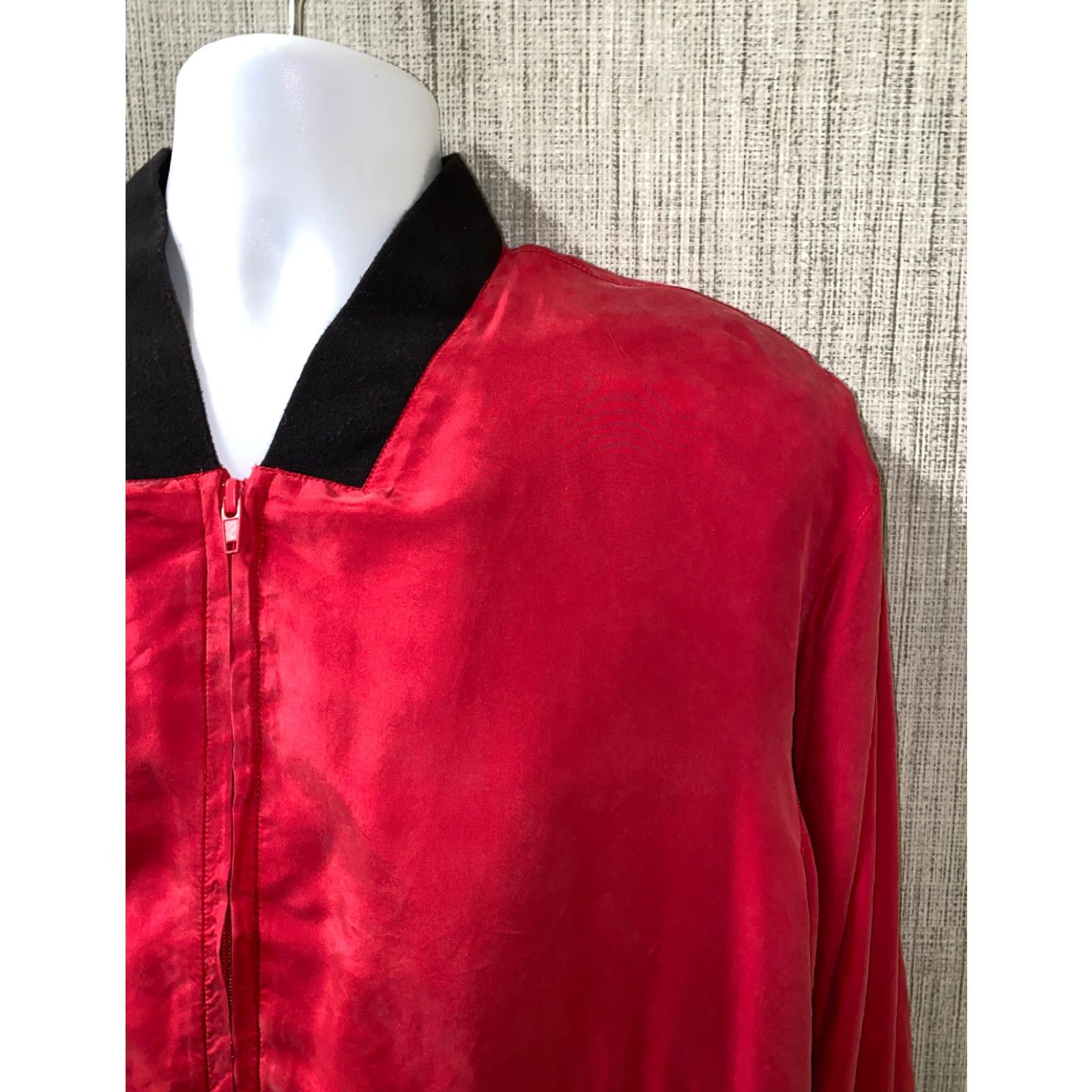 Vintage VINTAGE Diane Gilman Womens Silk Red Full Zip Jacket M Size Size M / US 6-8 / IT 42-44 - 2 Thumbnail