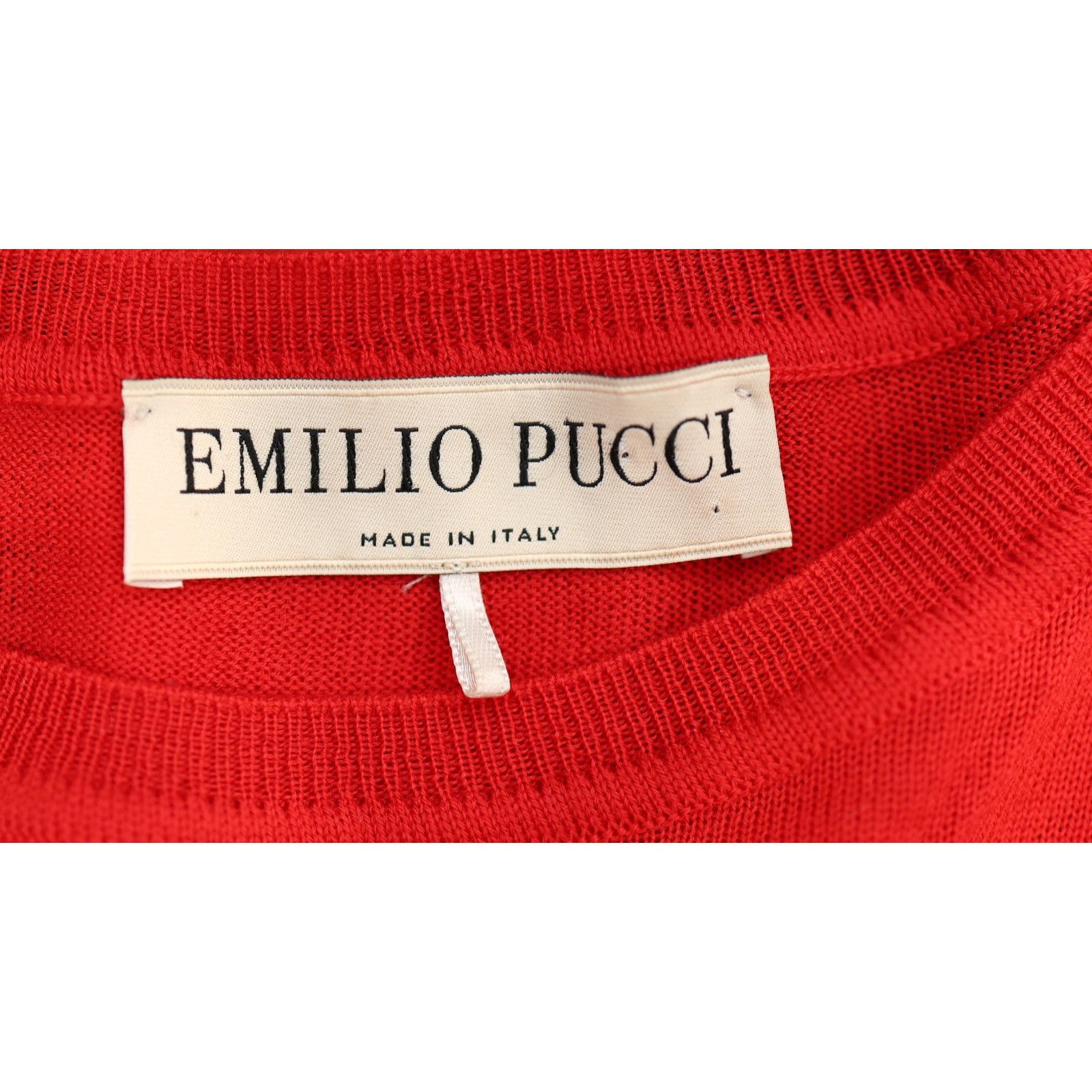 Emilio Pucci EMILIO PUCCI Red Wool Tunic Tie-Side Chiffon Hem Top Size S Size S / US 4 / IT 40 - 6 Thumbnail