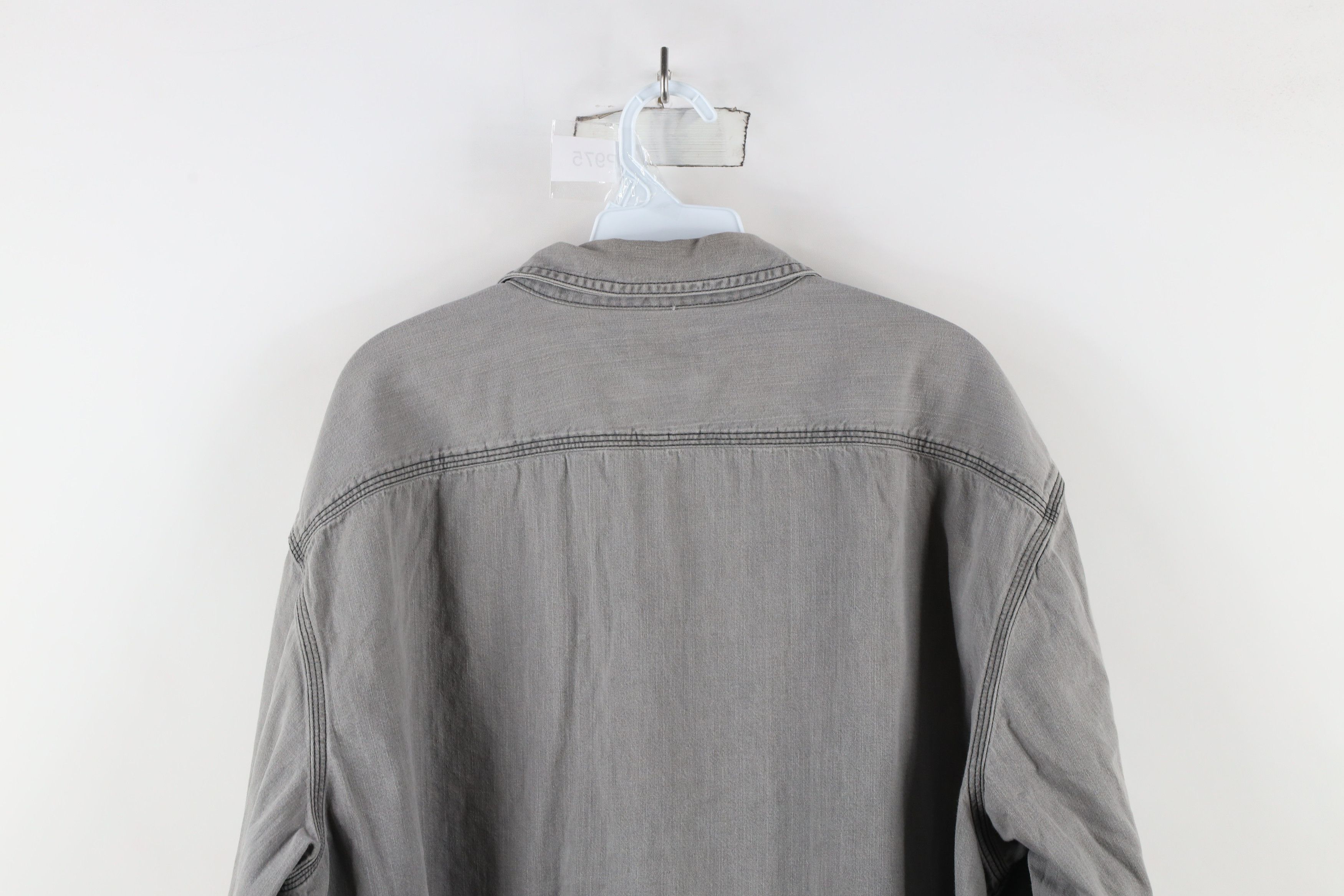 L.L. Bean × Vintage Vintage 90s LL Bean Stonewash Denim Jean Button Shirt Gray Size US XL / EU 56 / 4 - 10 Thumbnail