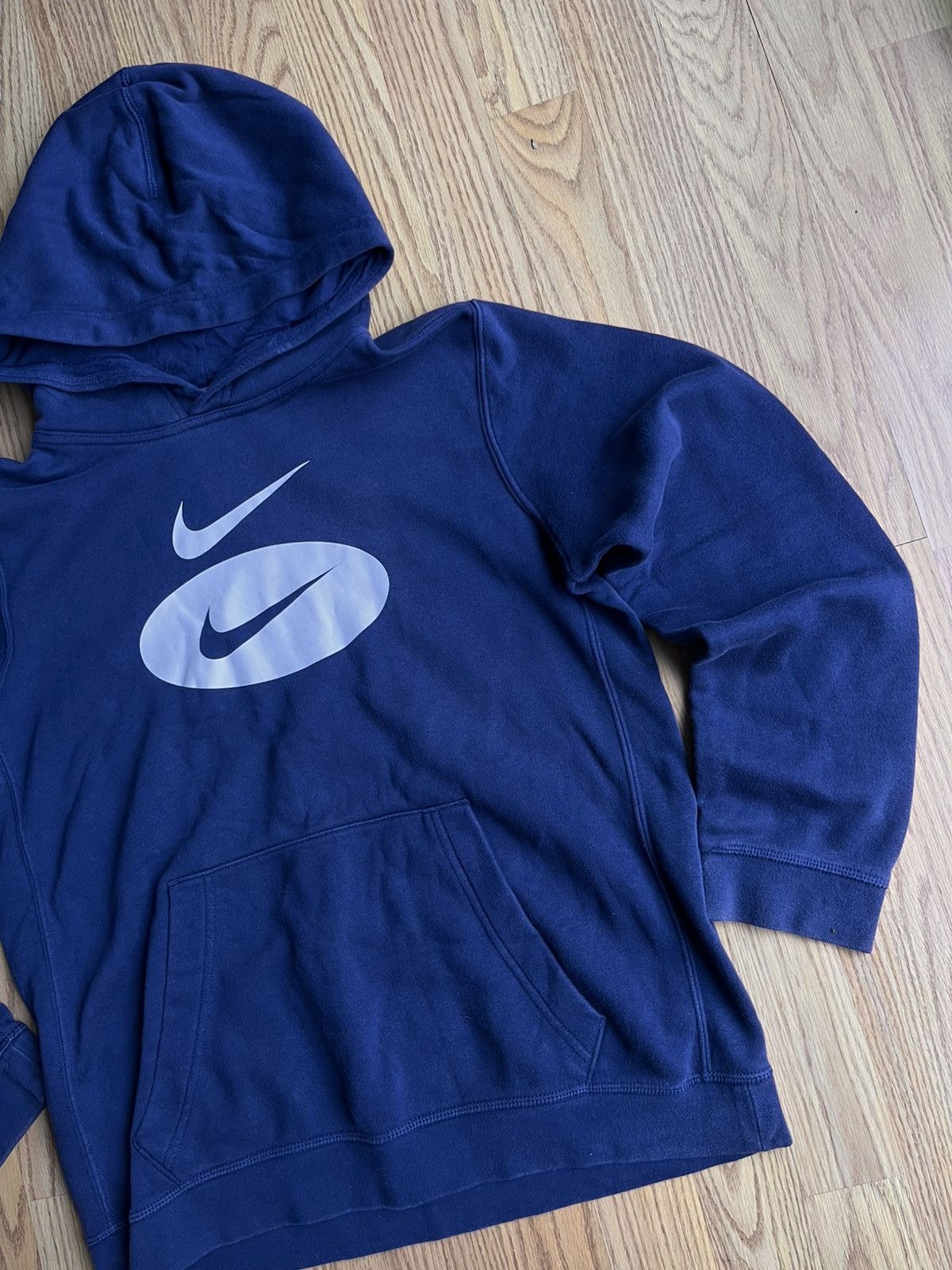 Nike Nike Gym Athletic Navy Blue Hoodie With White Swoosh Size US XL / EU 56 / 4 - 3 Thumbnail