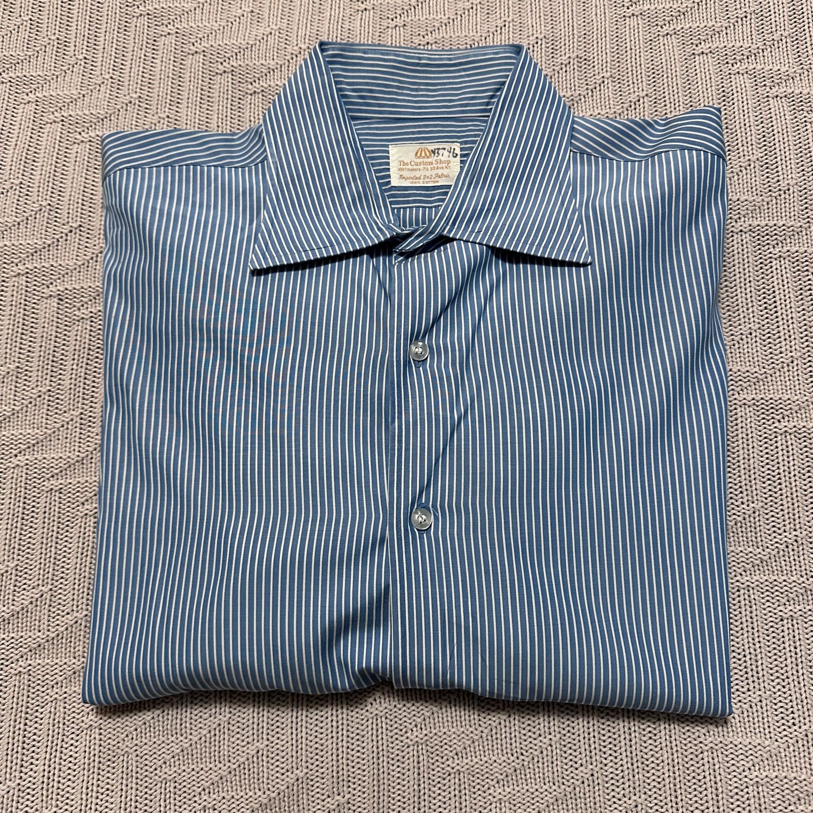 Other Vintage Custom Shop blue striped button down size 16.5 Size US L / EU 52-54 / 3 - 1 Thumbnail