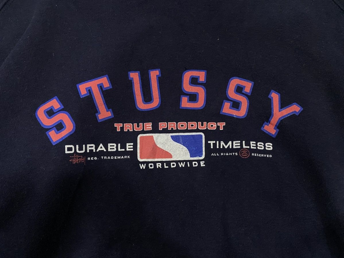 Stussy Vintage 90s Stüssy "True Product" MLB Sweatshirt Hoodie Size US L / EU 52-54 / 3 - 11 Thumbnail