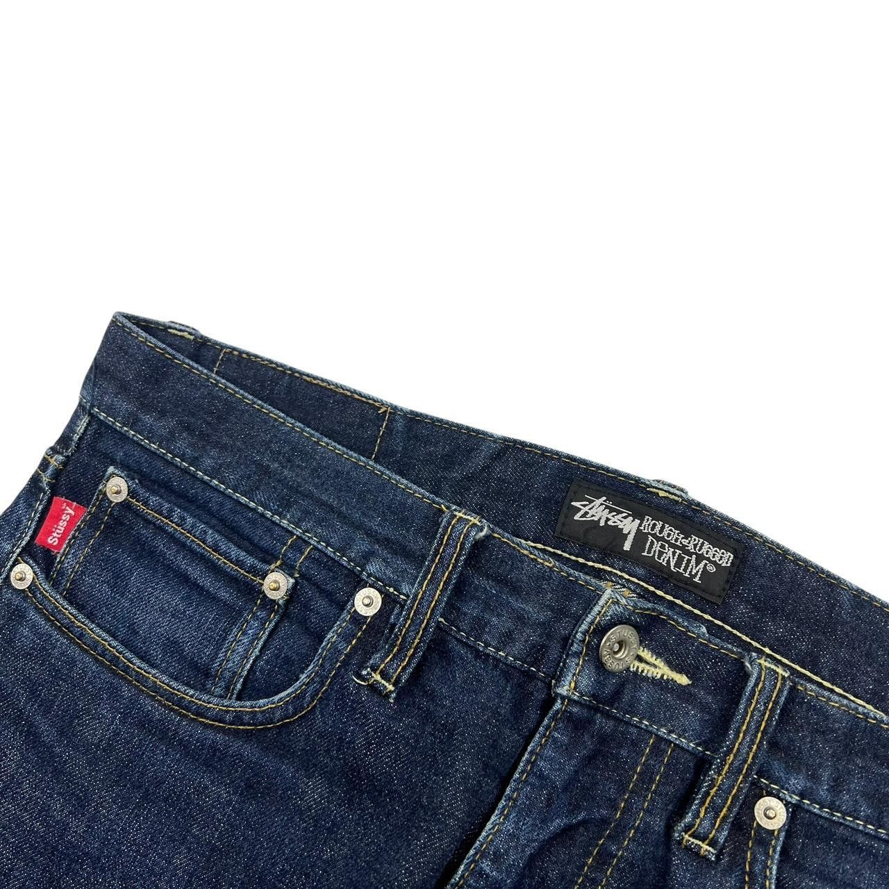 Stussy Vintage 2000s Stussy Blue Spellout Jeans - Waist: 34” Size US 34 / EU 50 - 4 Thumbnail