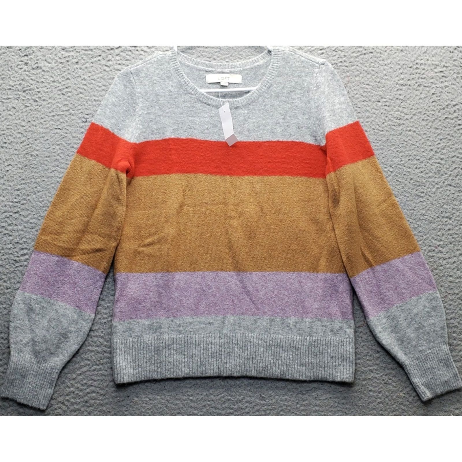 Loft LOFT sweater Womens Small Multicolor Striped Knit Stretch Long Sleeve Round Neck with Breathable Size S / US 4 / IT 40 - 2 Thumbnail