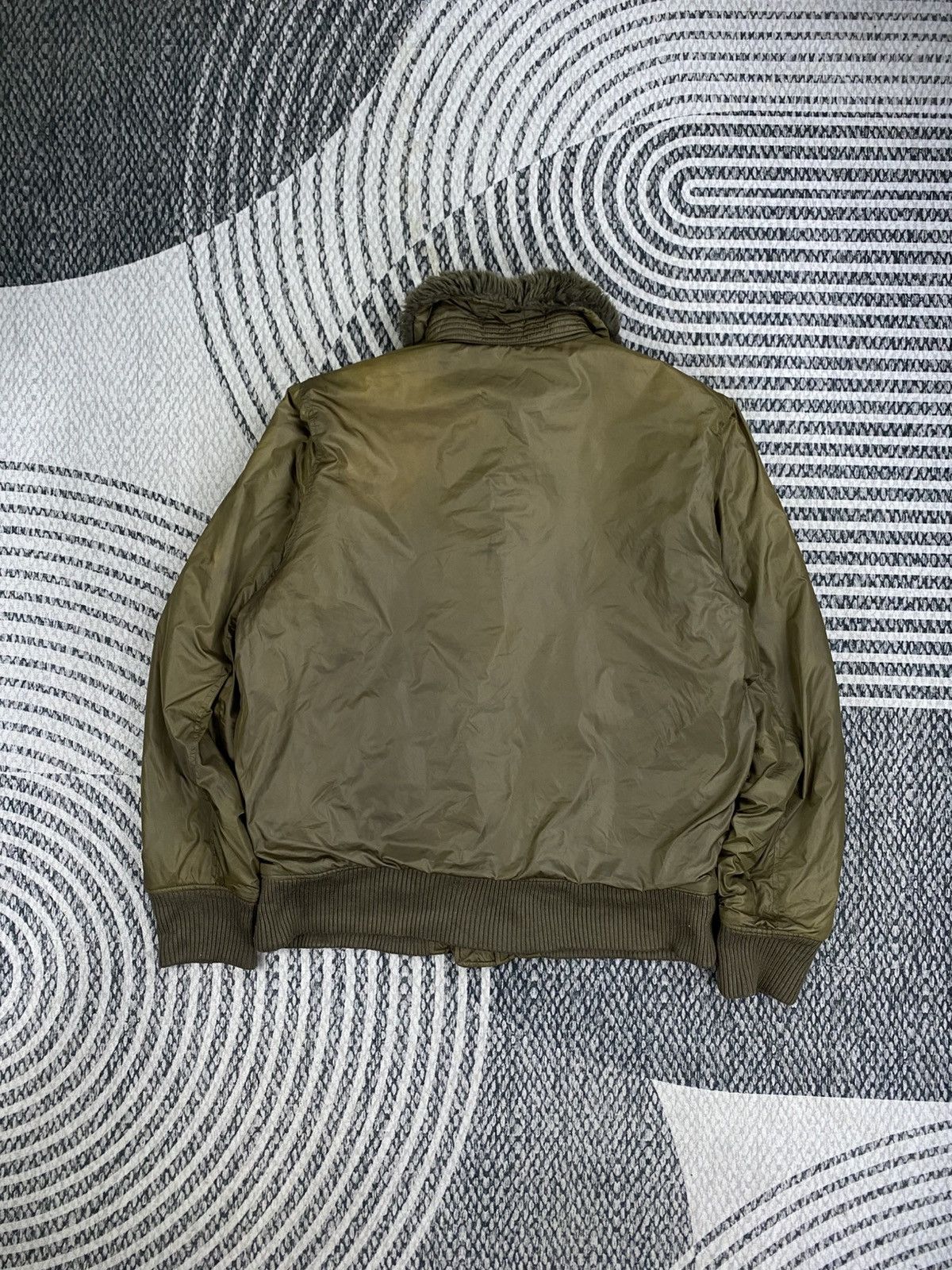Edwin Vintage Edwin Olive Green Faux Fur Collar Bomber Jacket Size US L / EU 52-54 / 3 - 2 Thumbnail