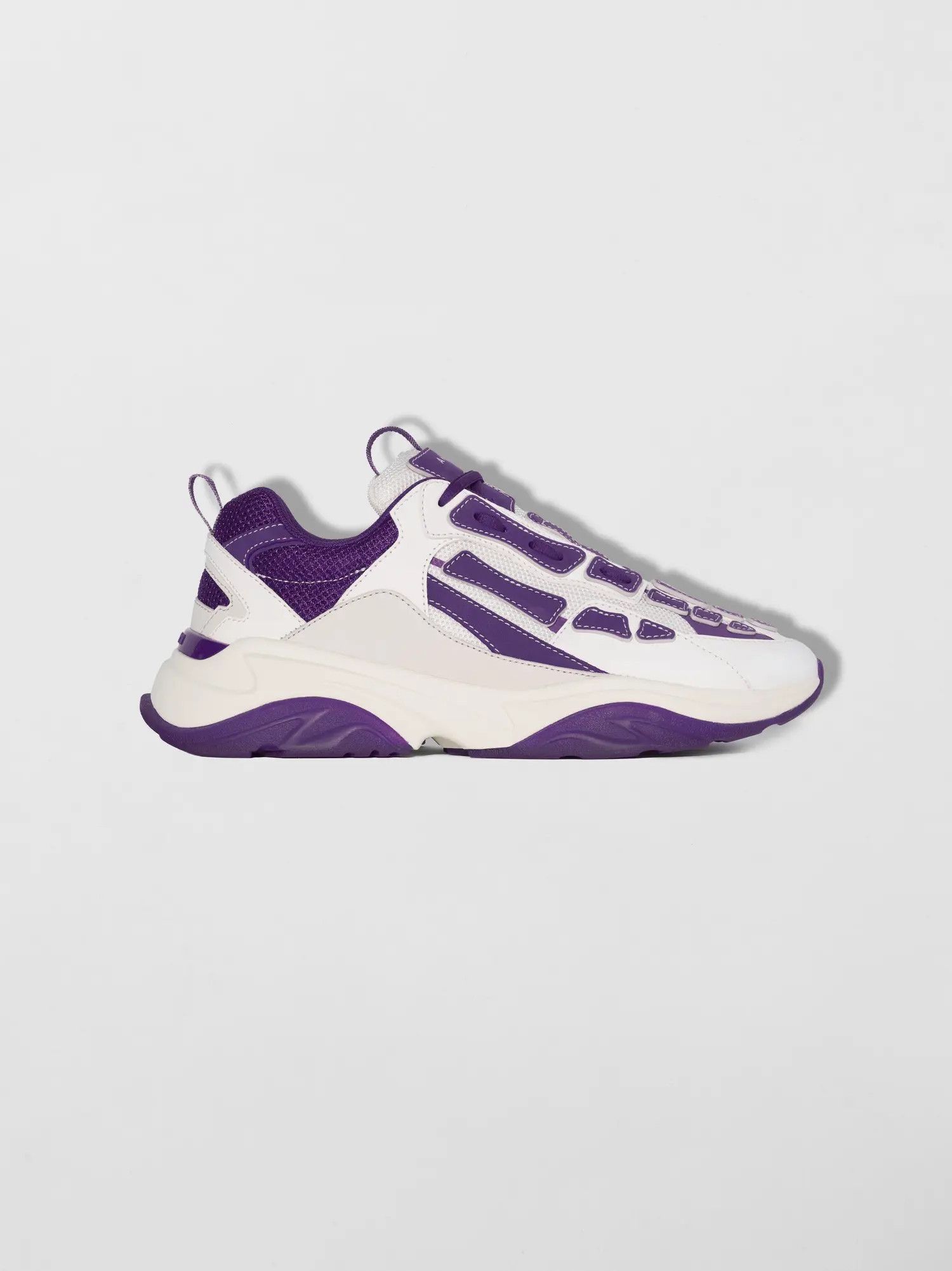 Amiri oc11z0225 Bone Runner Low-Top Sneakers in White/Purple Size US 7 / EU 40 - 1 Thumbnail