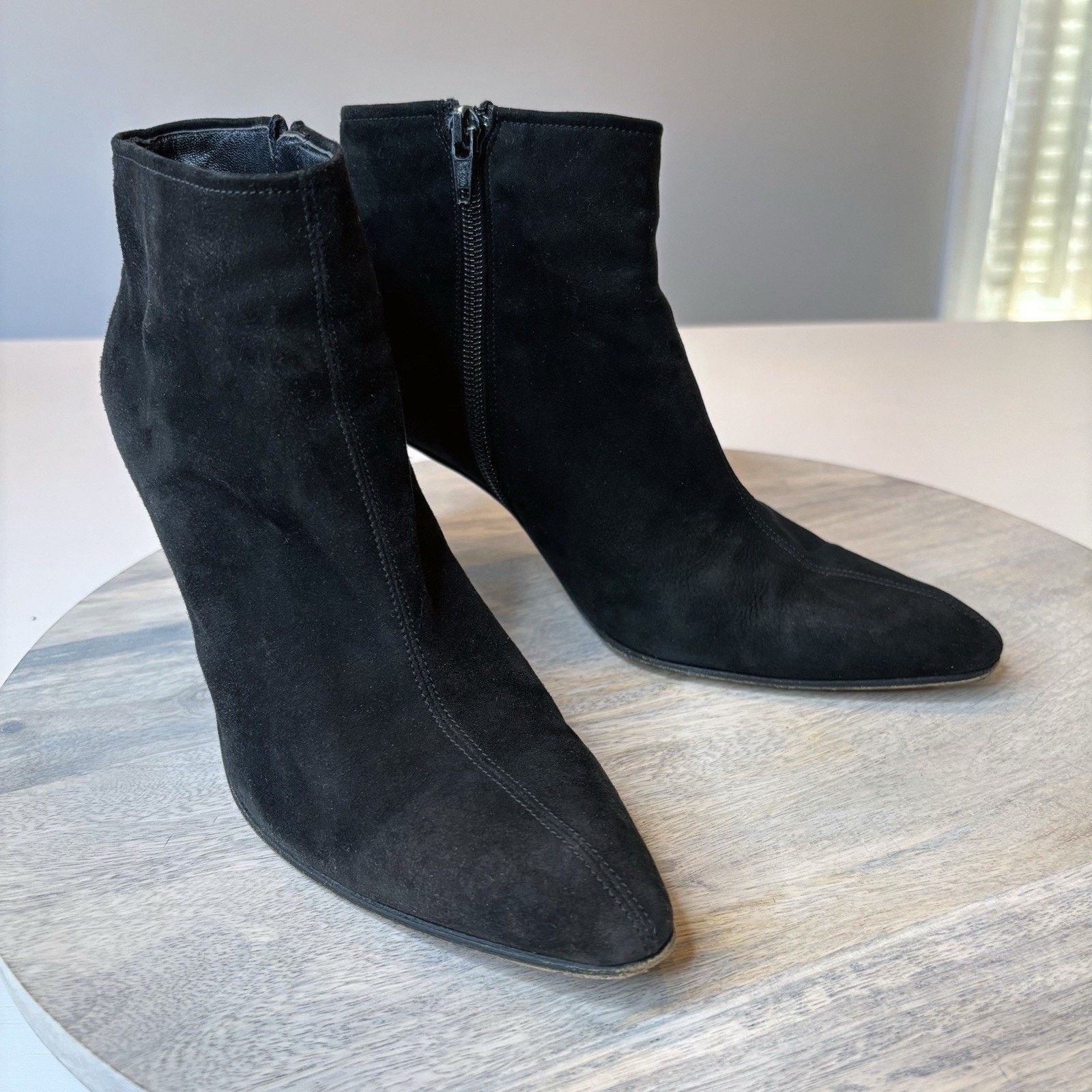 Saint Laurent Paris Yves Saint Laurent Zipped Black Suede Ankle Boots Size 7 M Size US 7 / IT 37 - 3 Thumbnail