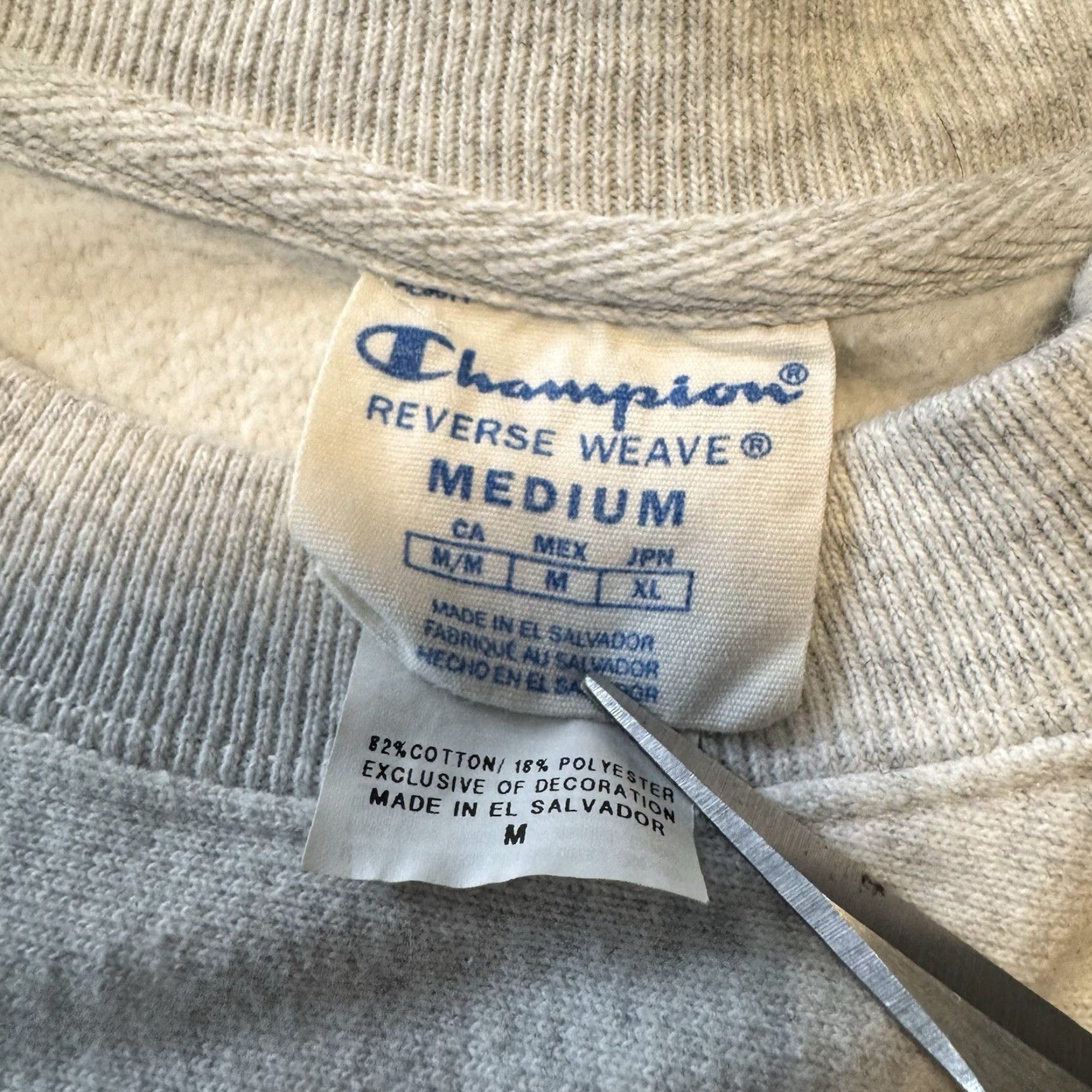Champion VINTAGE Champion Sweatshirt Men Medium Gray Stone Harbor Crewneck Pullover Reverse Weave Graphic Print Logo USA 26" long by 22.5" Size US M / EU 48-50 / 2 - 4 Thumbnail