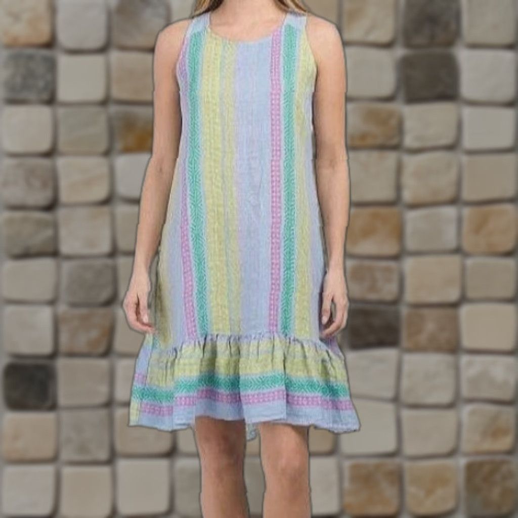 Vintage NWT Bellambra Sundress Striped Linen Midi Dress Made in Italy S Womens Size S / US 4 / IT 40 - 1 Thumbnail