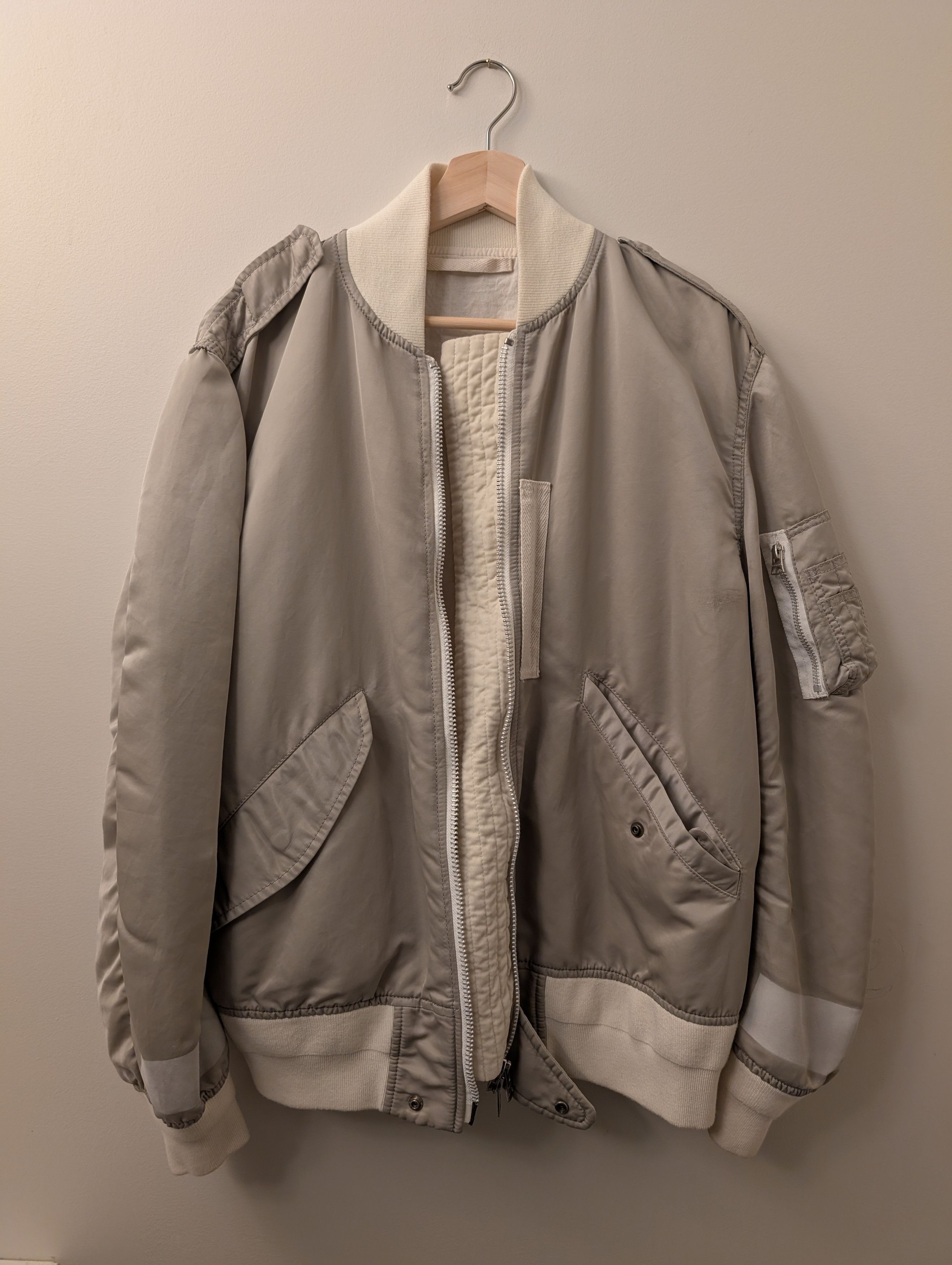 Sacai Sacai 18SS Grey Nylon Bomber Jacket Size US M / EU 48-50 / 2 - 5 Thumbnail