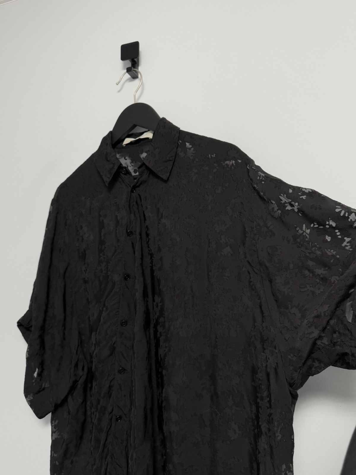 Stella McCartney STELLA MCCARTNEY Black Silk Ruched Shirt Blouse Top Size XL / US 12-14 / IT 48-50 - 6 Thumbnail