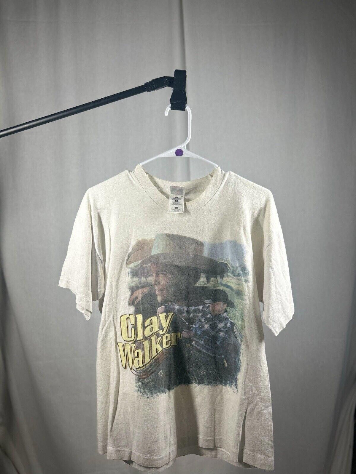 Fruit Of The Loom VTG 1990s Clay Walker Country Music Tour T-Shirt Size US L / EU 52-54 / 3 - 1 Thumbnail